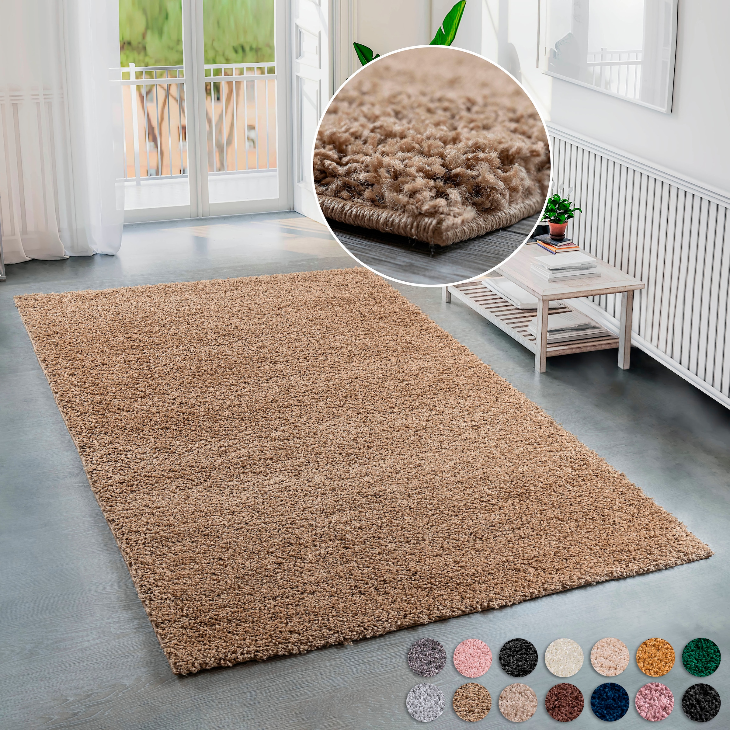 Bruno Banani Hochflor-Teppich "Shaggy Soft" rechteckig 30 mm Höhe gewebt, U günstig online kaufen