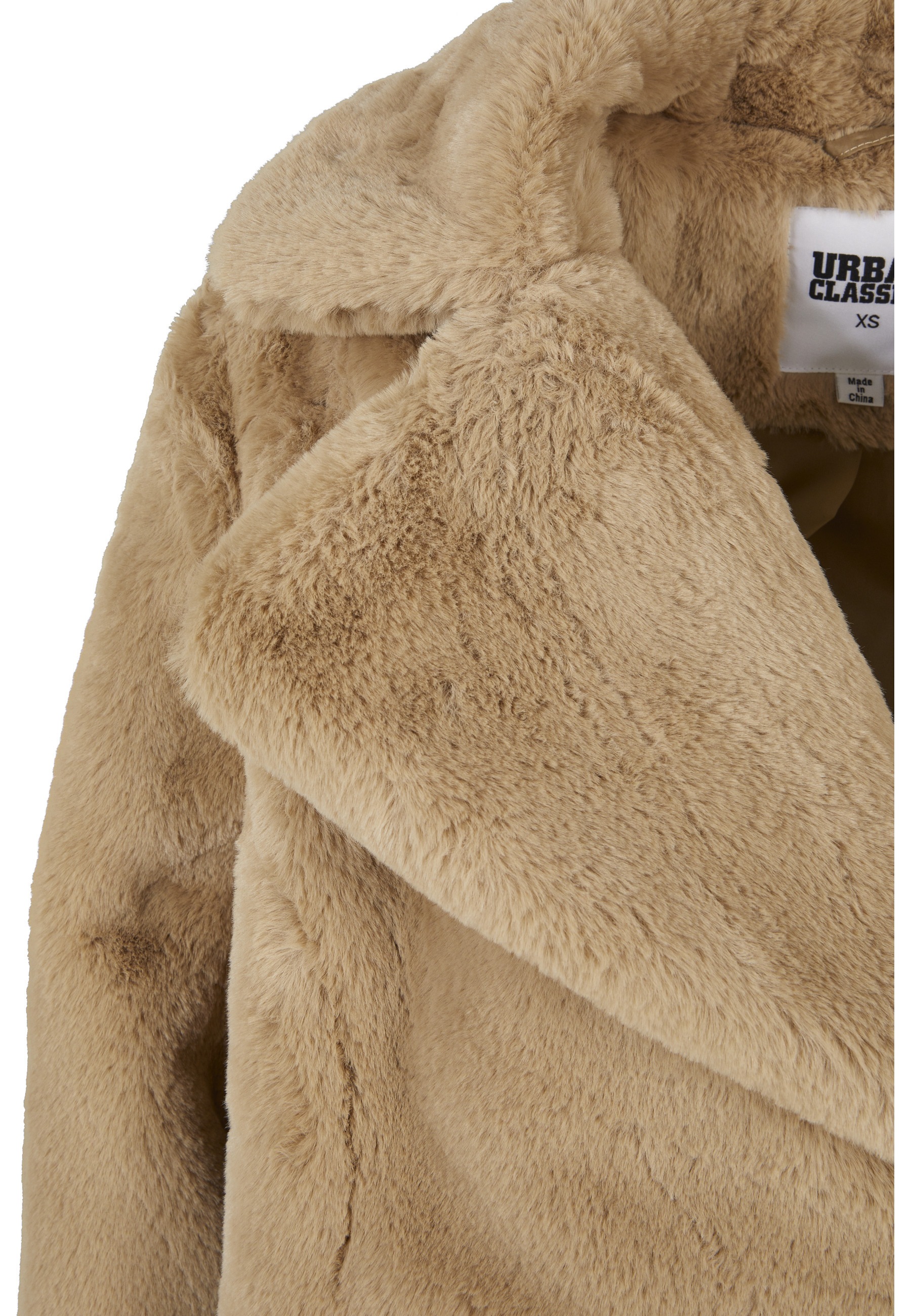 URBAN CLASSICS Winterjacke »Urban Classics Damen Ladies Lapel Teddy Jacket« 1 Stk. tlg. ohne Kapuze