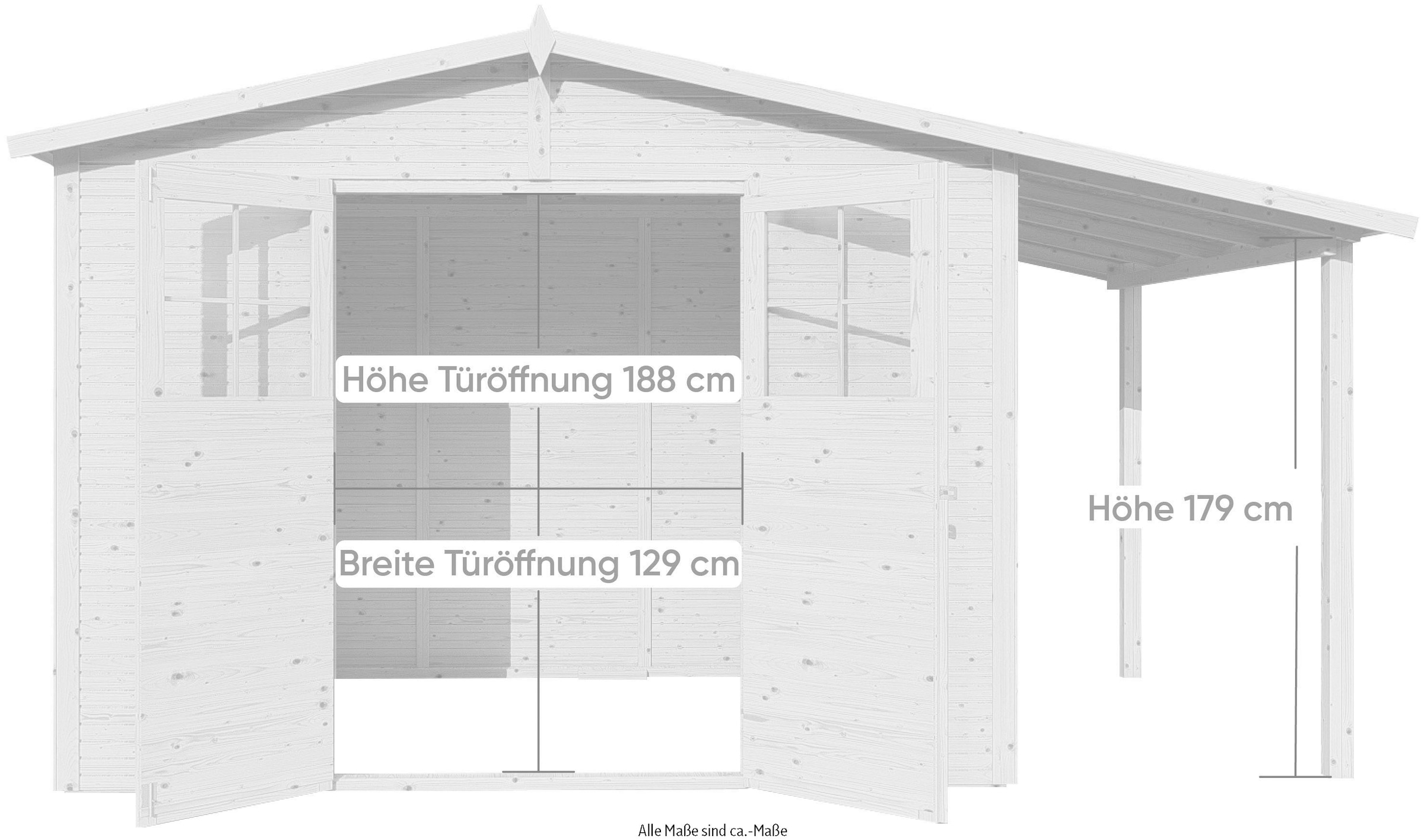 KONIFERA Gartenhaus »Alto 4 PLUS Fineline Satteldach«, mit Anbaudach