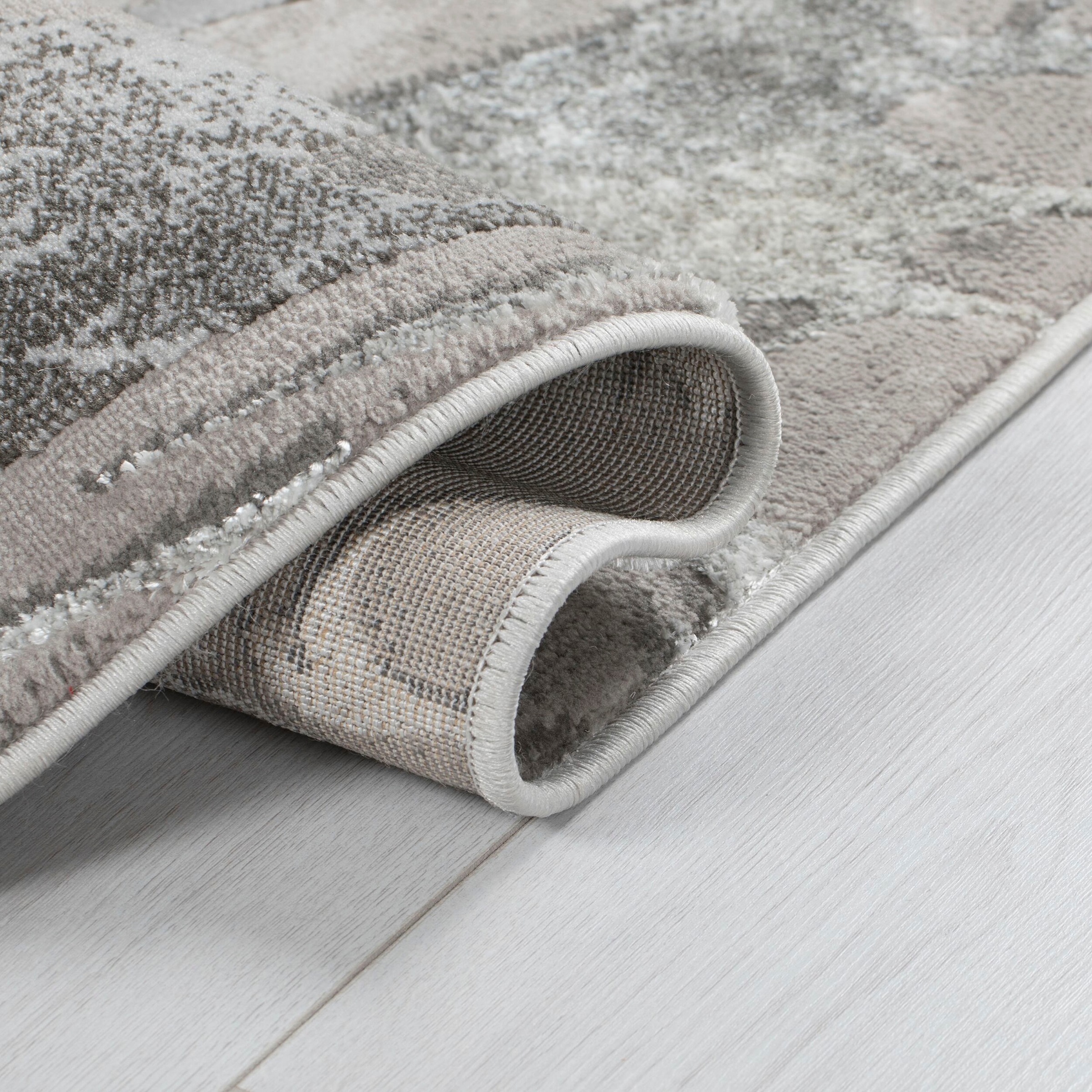 FLAIR RUGS Teppich »Marbled«, rechteckig, 12 mm Höhe, dezenter Glanz, mehrfarbig, modernes Marmor-Design