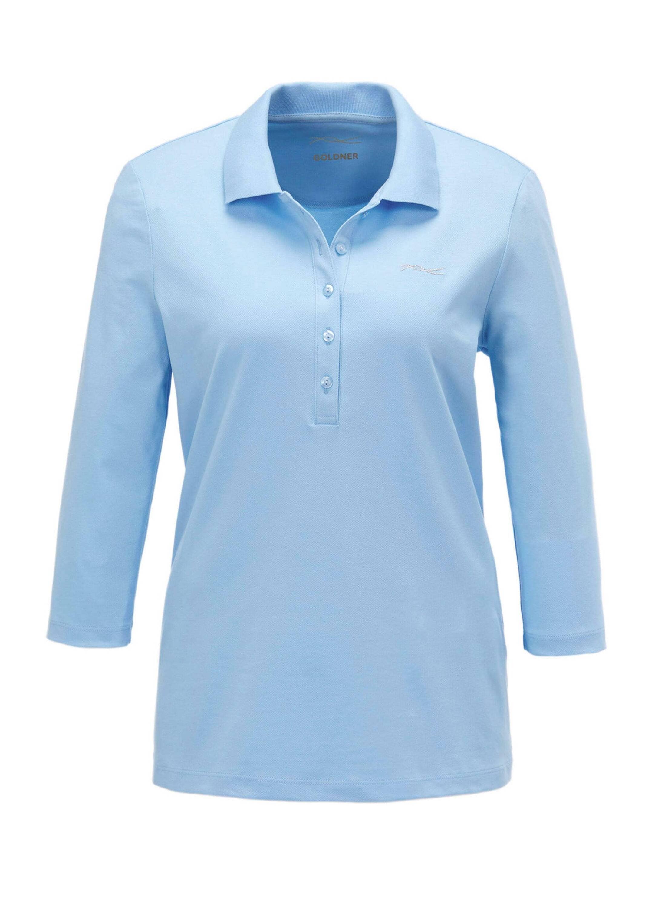 GOLDNER Poloshirt "Baumwollshirt mit Glanzakzenten" Ohne