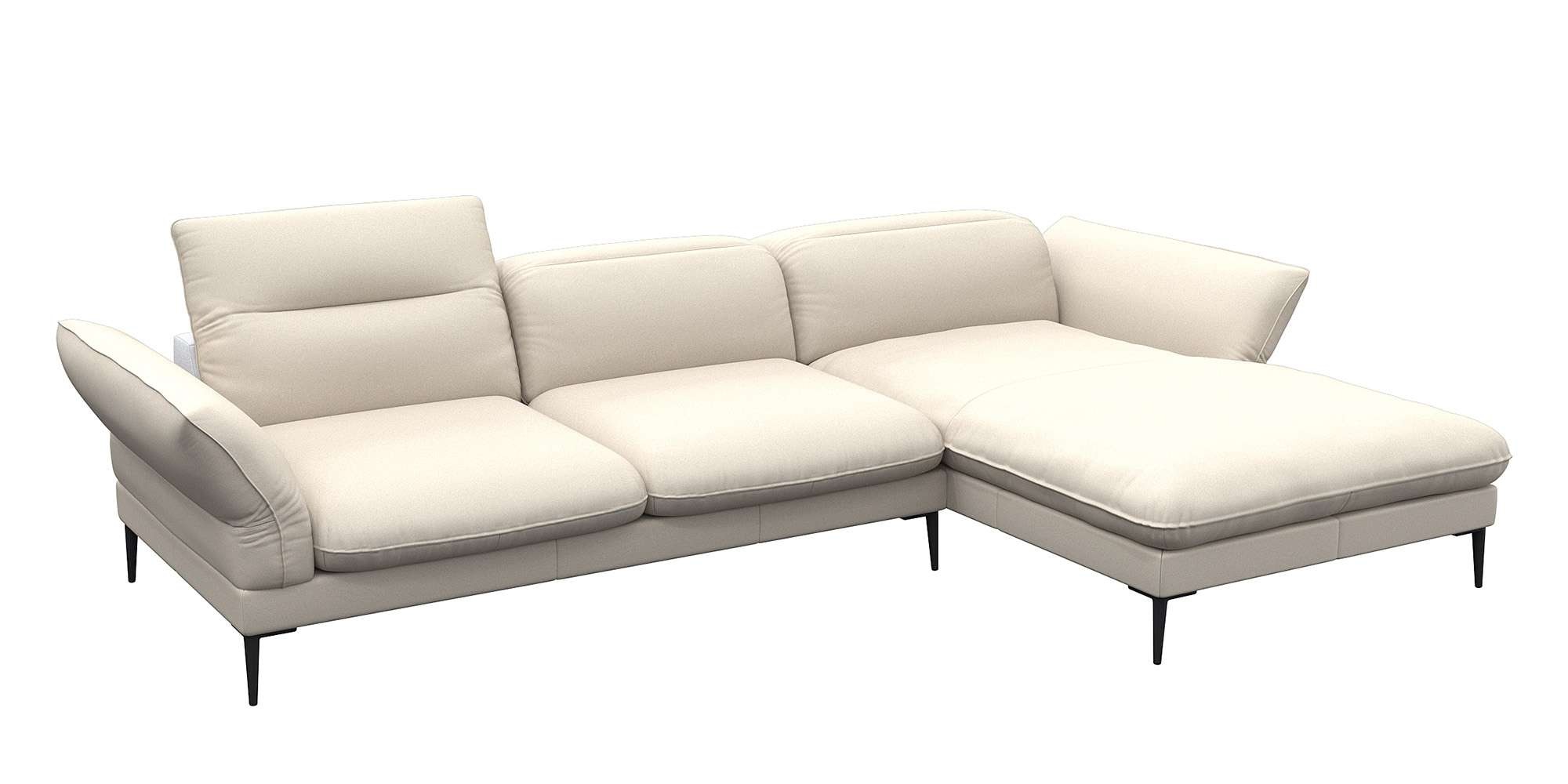 FLEXLUX Ecksofa »Salino, Funktionssofa mit Recamiere, Relaxsofa, Ecksofa«, Sofa mit Arm- und Kopfteil-Verstellungen, Kaltschaum & Stahl-Wellen