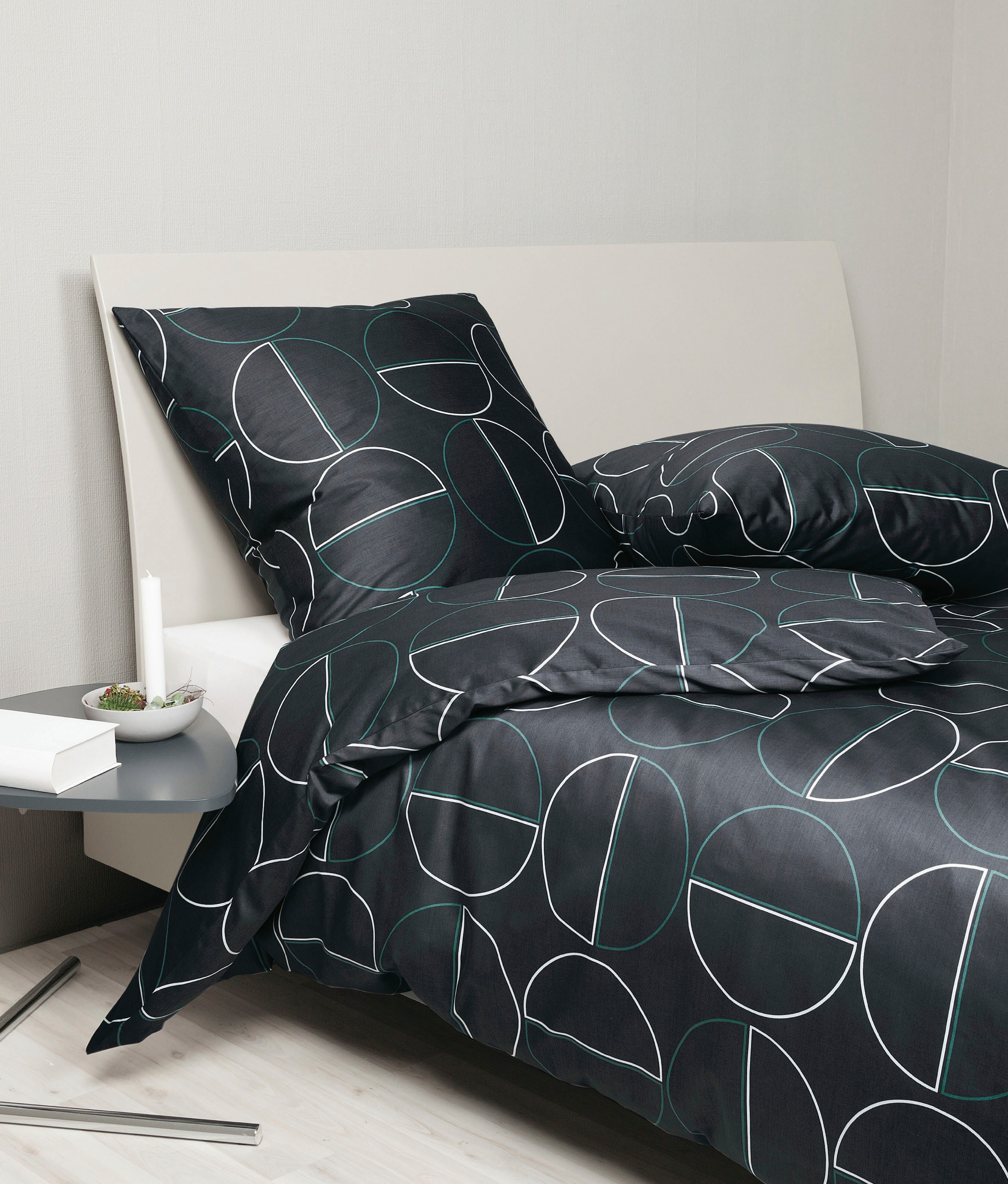Janine Bettwäsche »Mako-Satin87087 07 155x200,80x80«, mit Reißverschluss