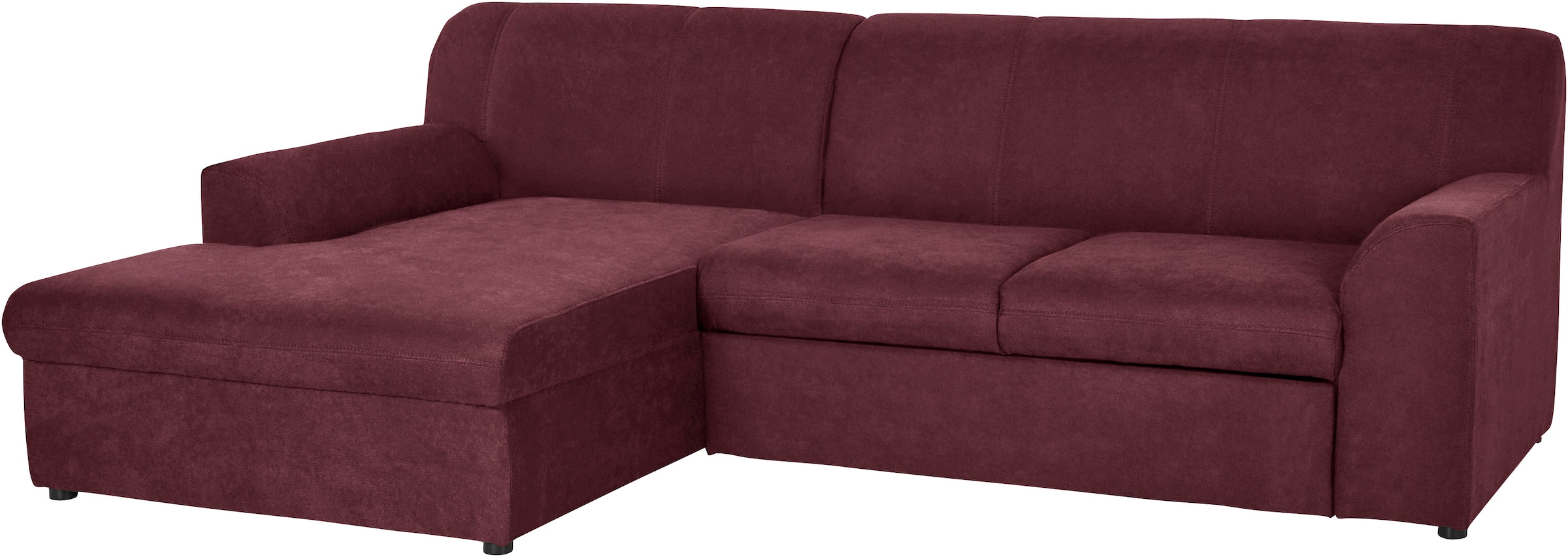 DOMO collection Ecksofa »Topper, elegant und zeitlos, kompaktes Stellmaß 245/155cm, L-Form«, mit Recamiere, wahlweise mit Schlaffunktion