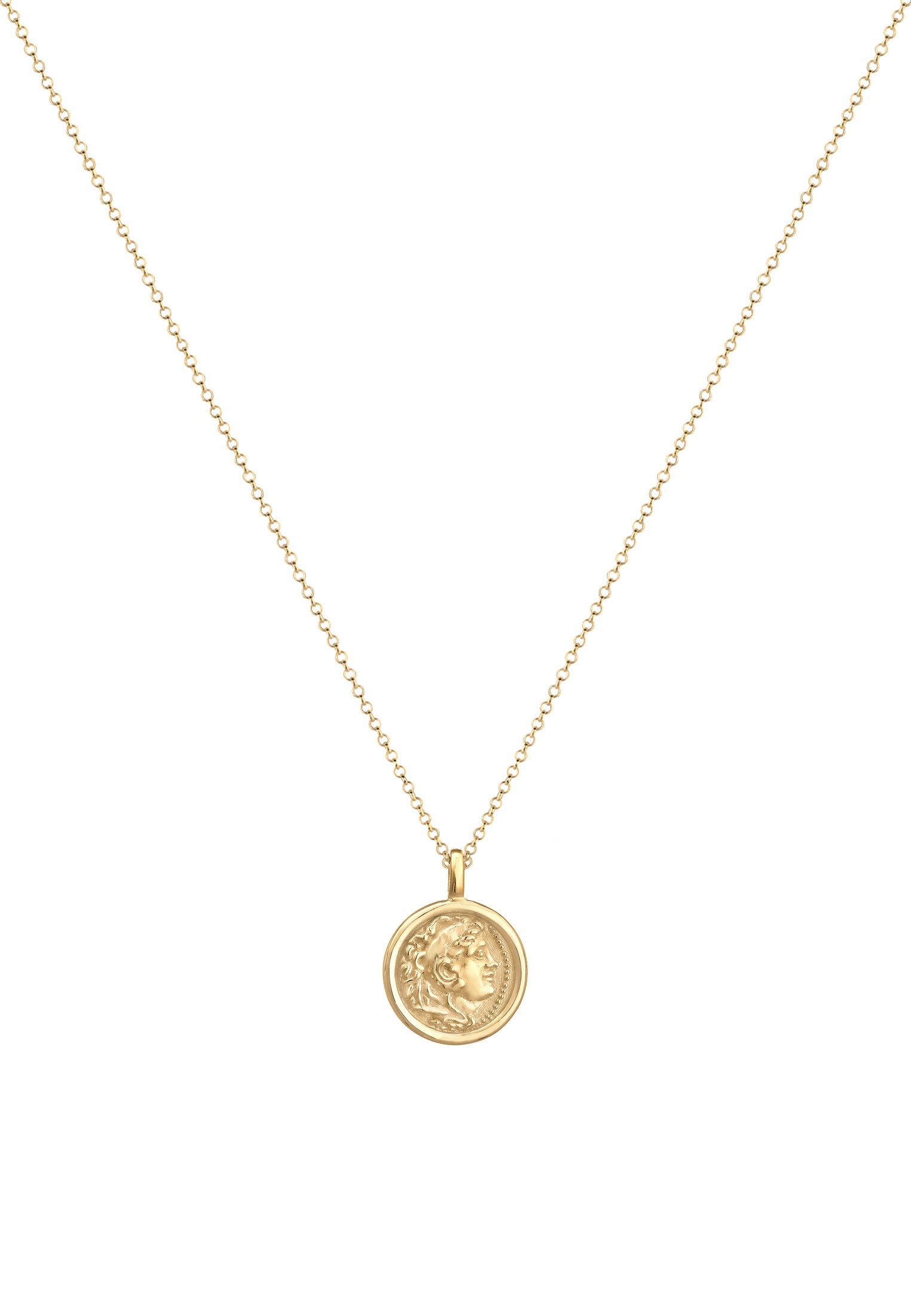 Elli Kette mit Anhänger »Münze Plättchen Coin Vintage Antik 925er Silber«