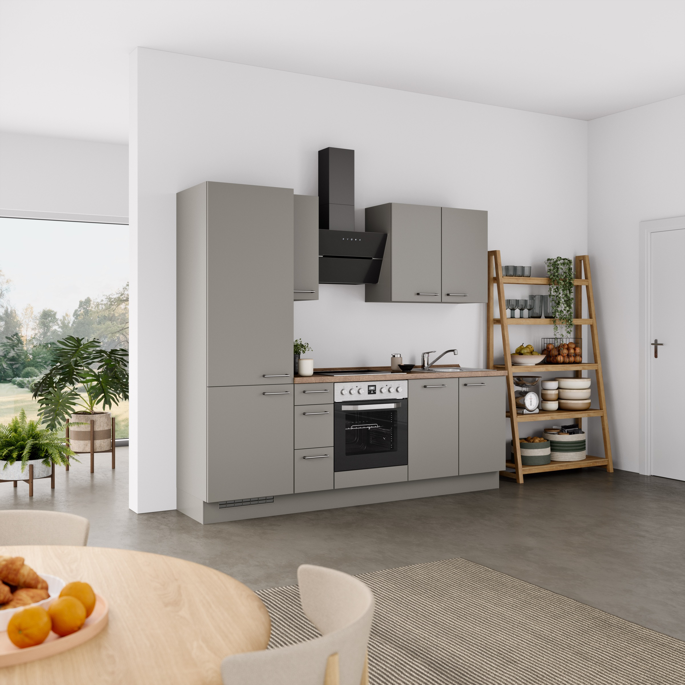 nobilia® Küchenzeile »"Laser II"«, vormontiert, Ausrichtung wählbar, Breite 240 cm, wahlw. mit E-Geräten