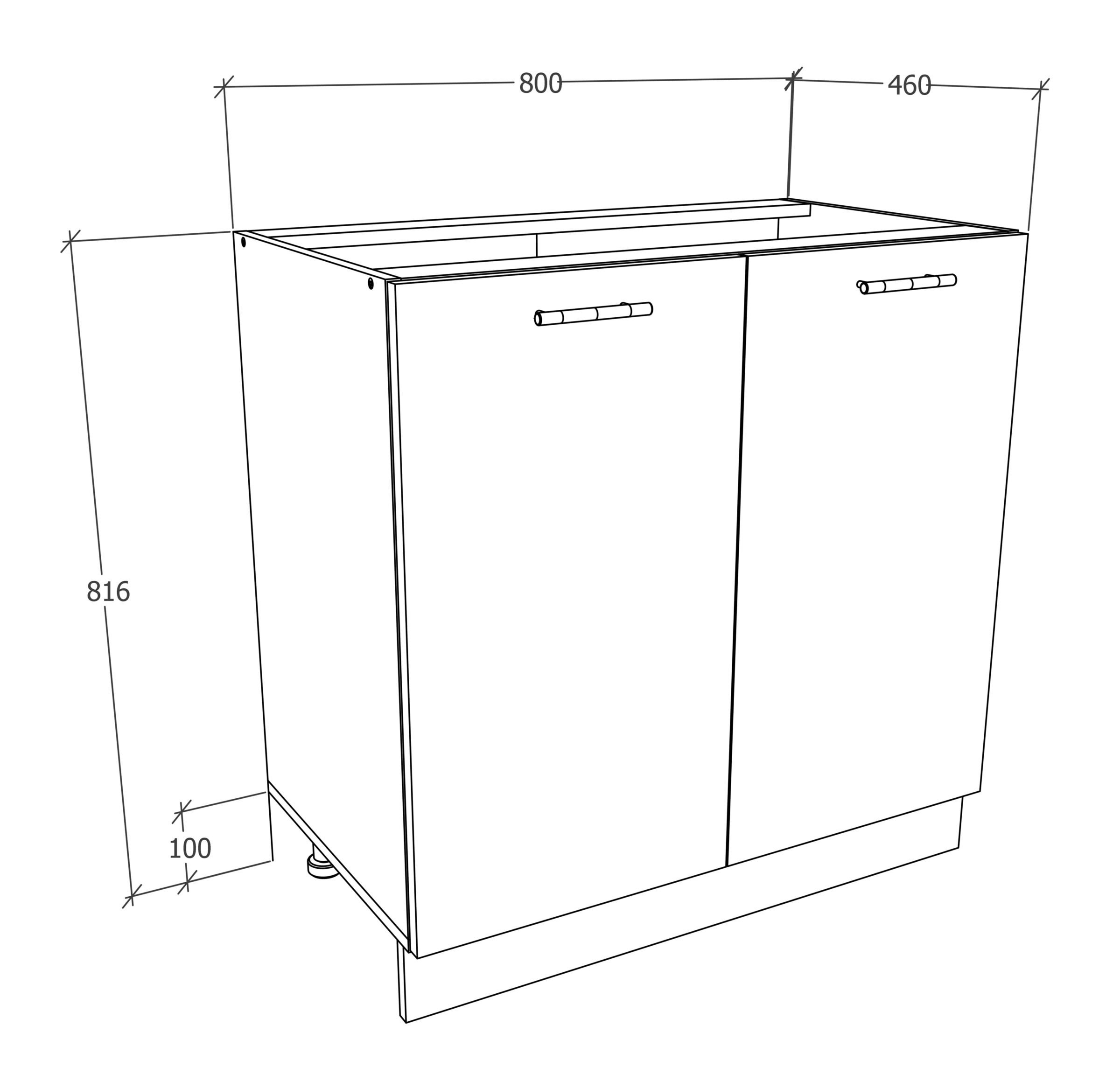VCM Unterschrank »Küchenschrank B 80 cm Unterschrank Drehtüren Esilo«