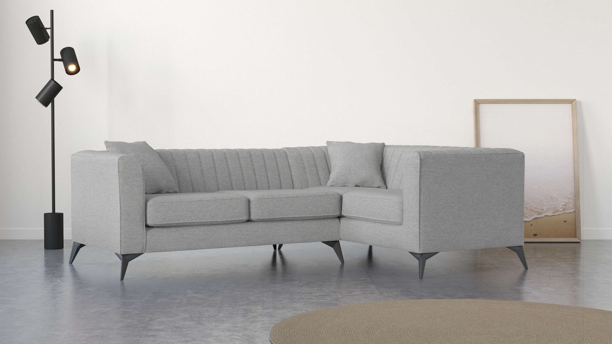 Places of Style Ecksofa "MATTHEW L-Form ideal für kleine Räume, Maße B/T/H: günstig online kaufen