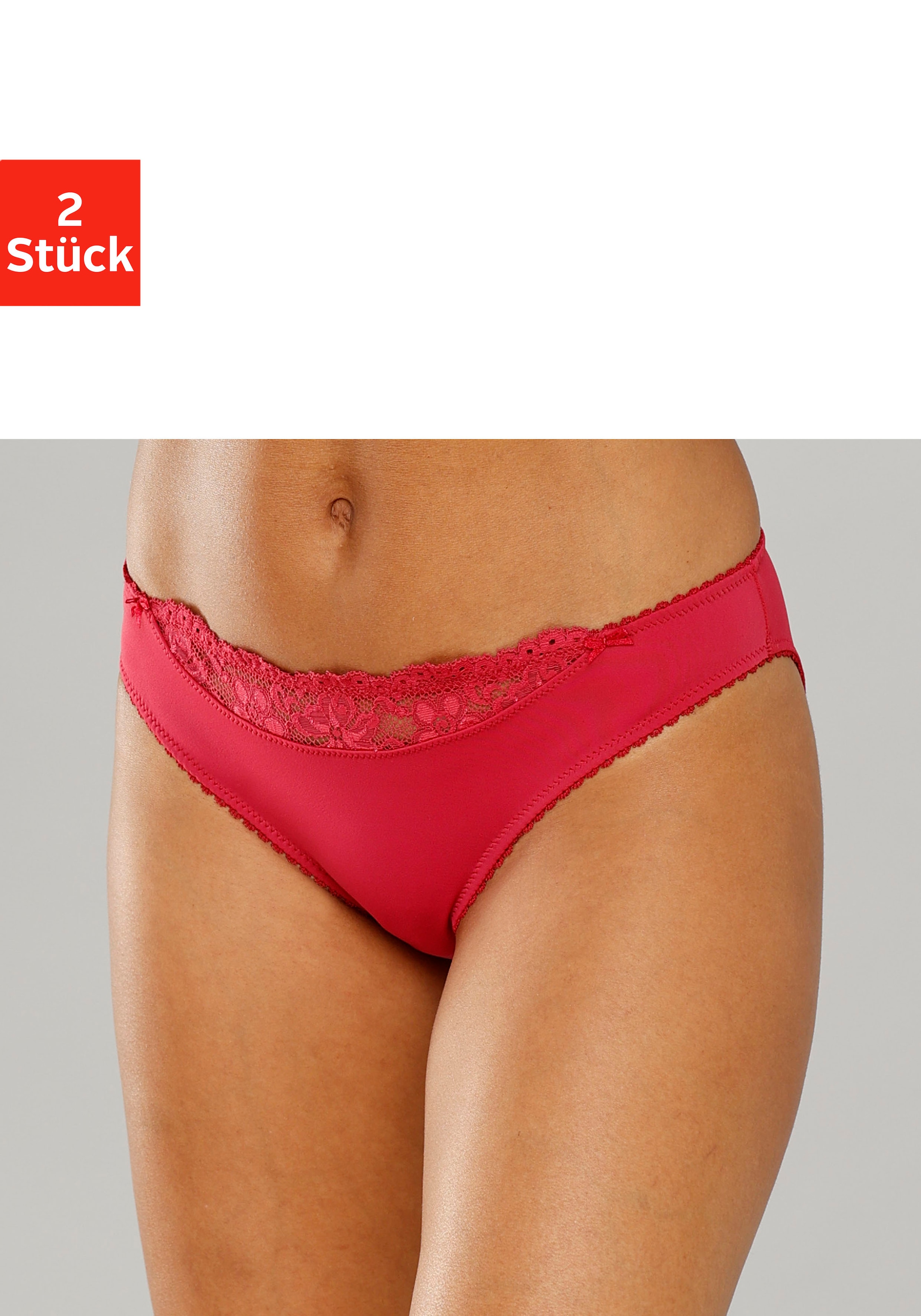 Nuance by Lascana Slip "mit Spitzeneinsatz vorne" Packung, als Dessous-Set kombinierbar, Dessous