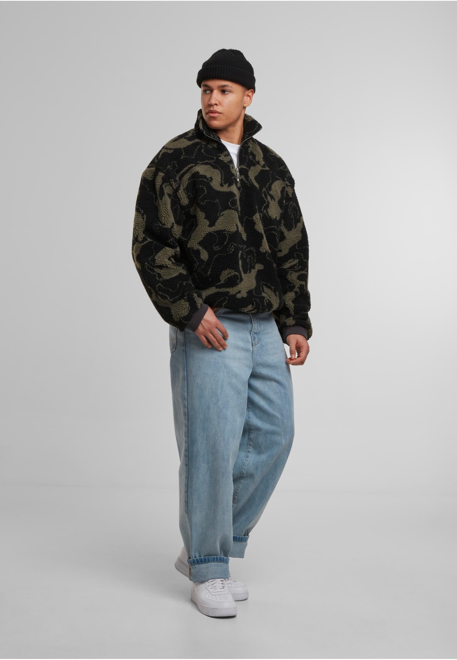 URBAN CLASSICS Sweater »Urban Classics Oversized Pattern Teddy Troyer«, (1 tlg.)