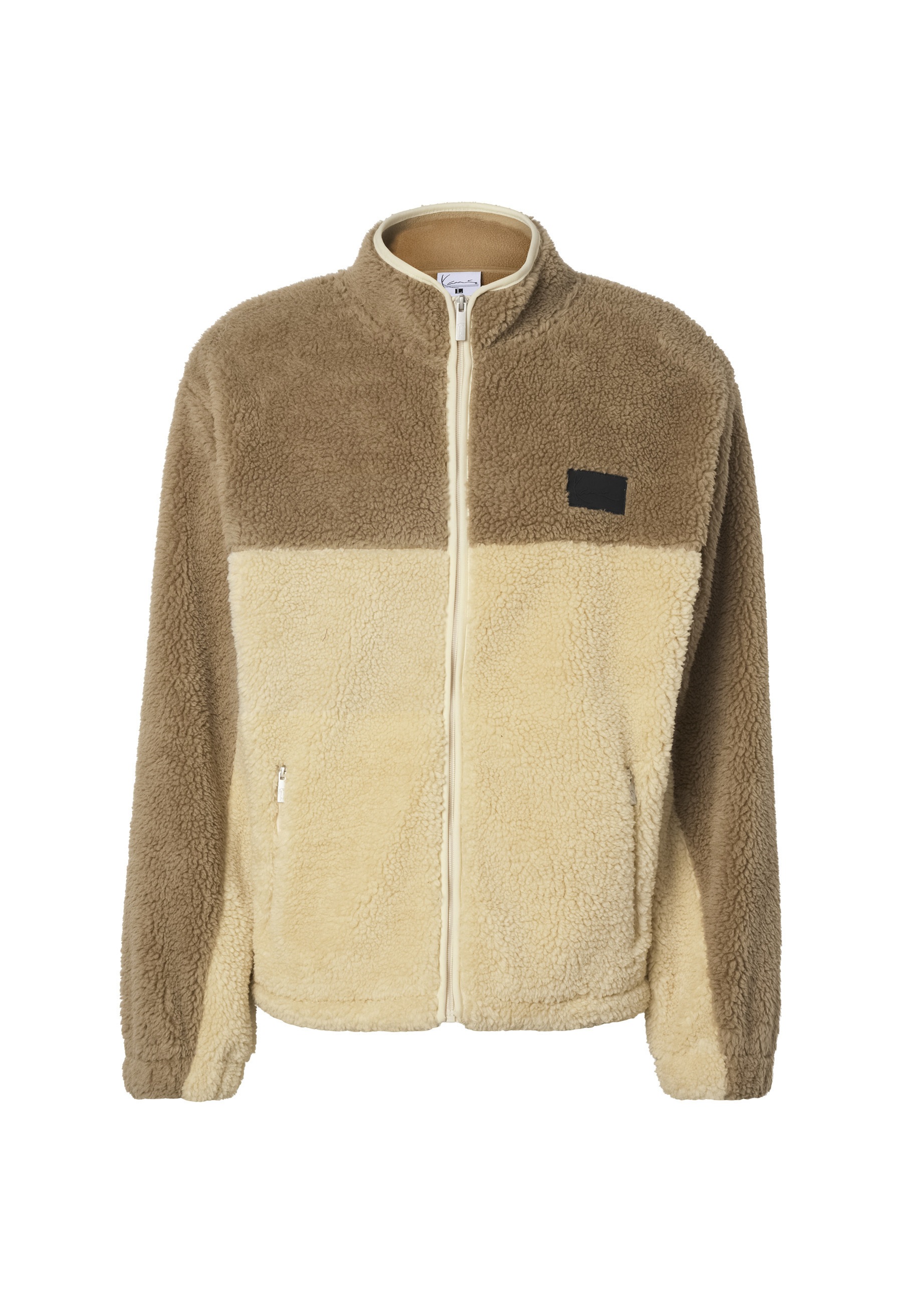 Karl Kani Winterjacke "Karl Kani Signature Rubber Patch Teddy Zip Jacket" 1 Stk. tlg. ohne Kapuze
