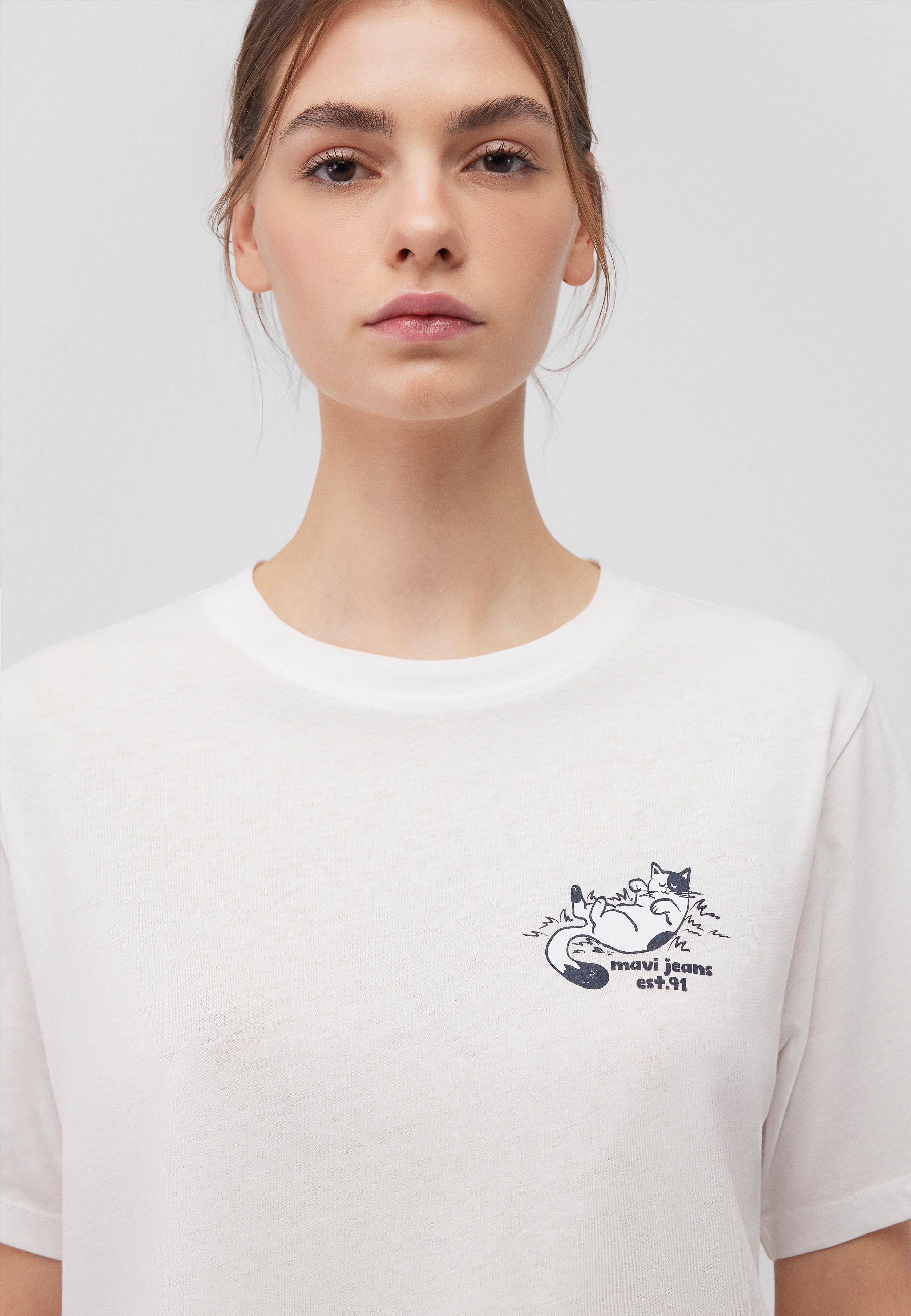 Mavi T-Shirt »CAT CHILLING TEE«, Print T-Shirt