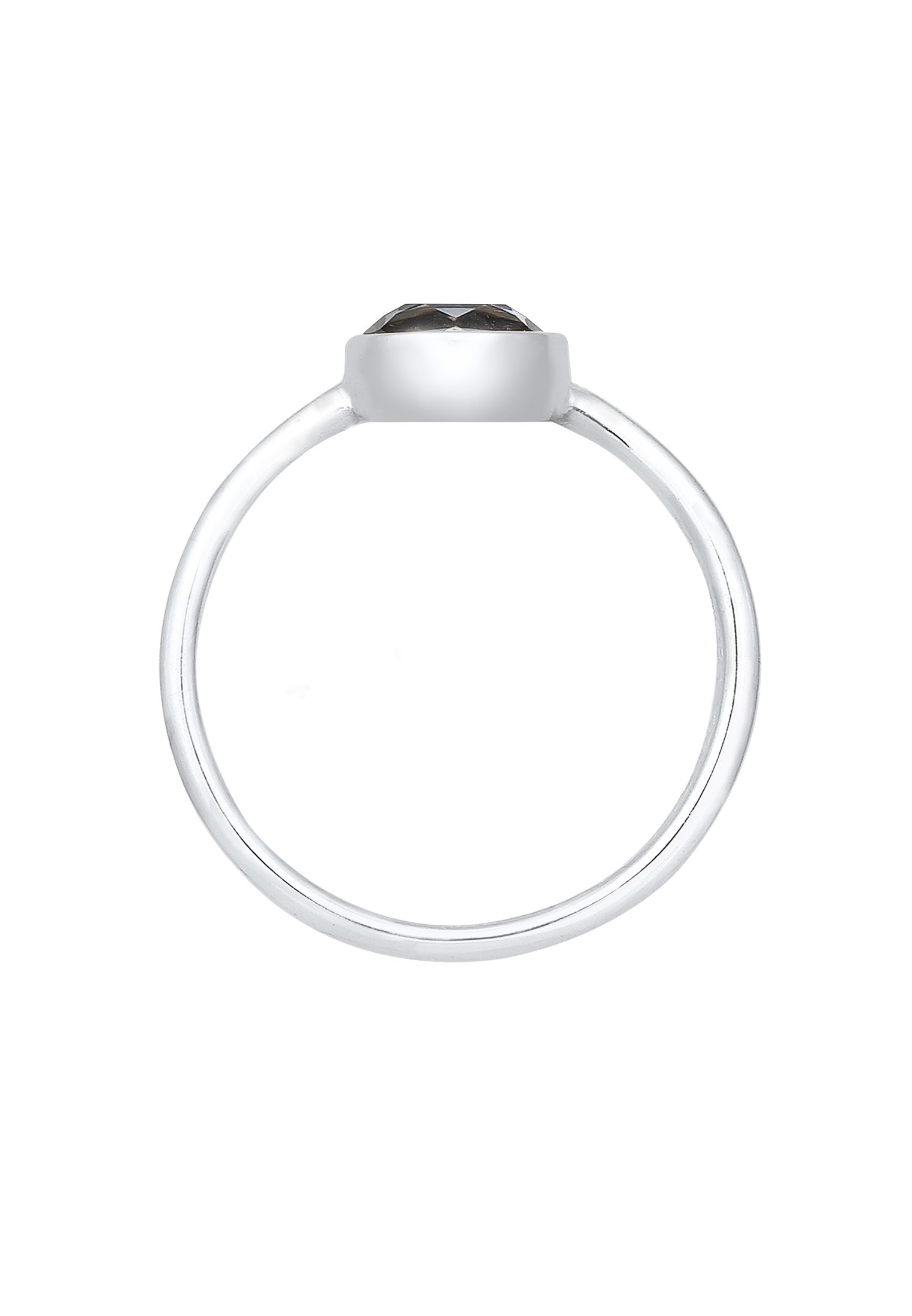 ELLI Engagement Ring Oval Glass Crystal Grey 925 Sterling Silver Size 54 2