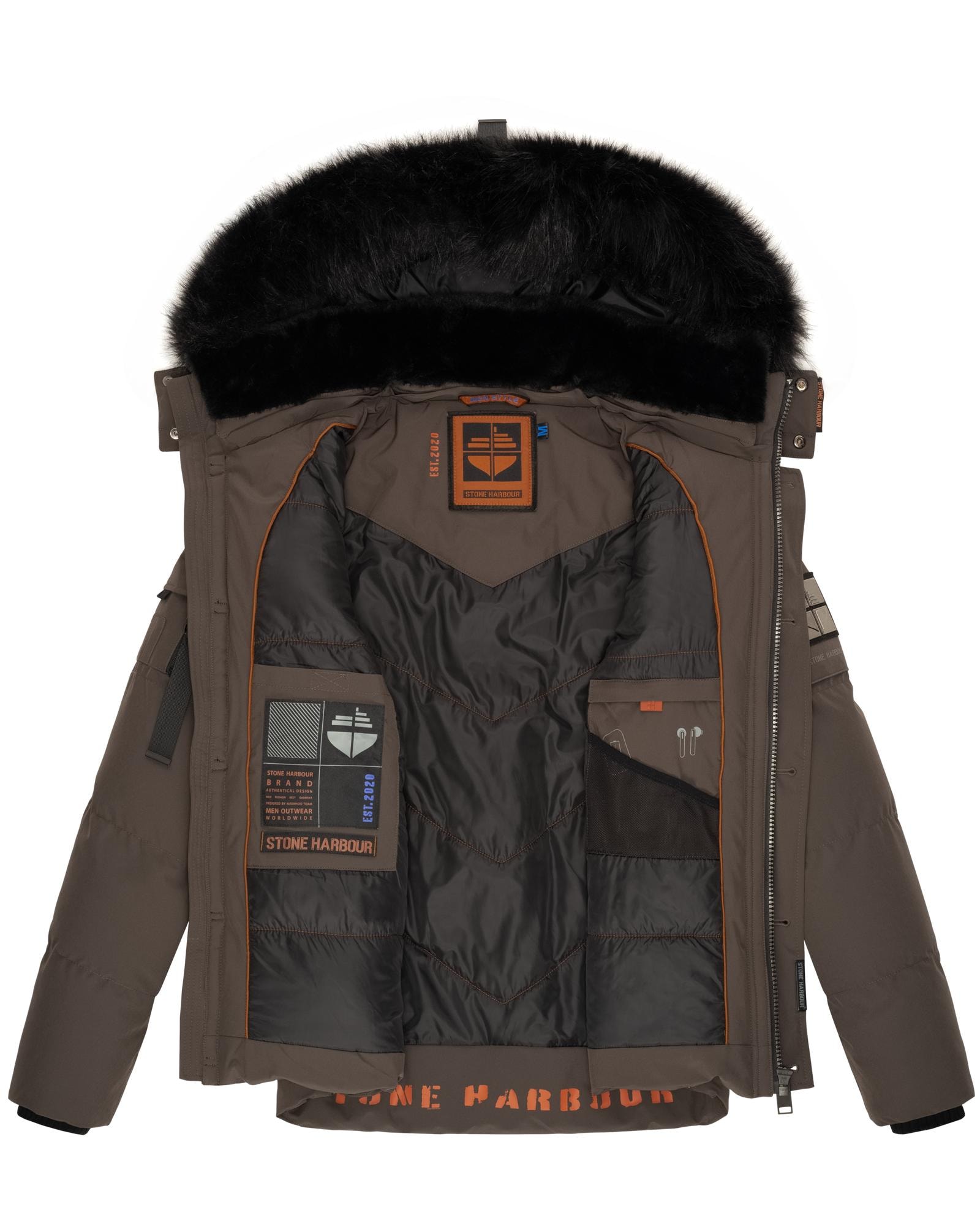 Stone Harbour Winterjacke »Halvaar«, mit Kapuze, stylischer Winterparka mit abnehmbarer Kapuze