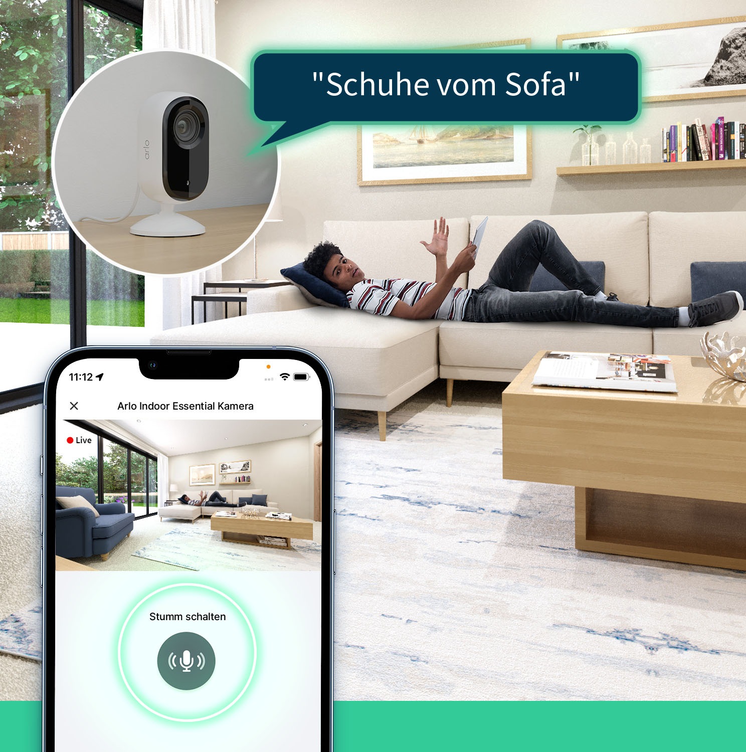 ARLO Smart Home Kamera »ESSENTIAL 2 2K Indoor Camera 2er-Pack«, Innenbereich, (2 tlg.)