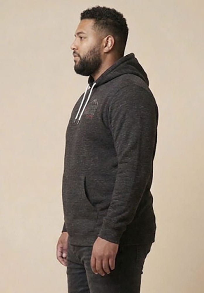 Mans World Plus Kapuzensweatshirt, mit Kapuze und Kordelzug, in melierter Optik, Regular Fit