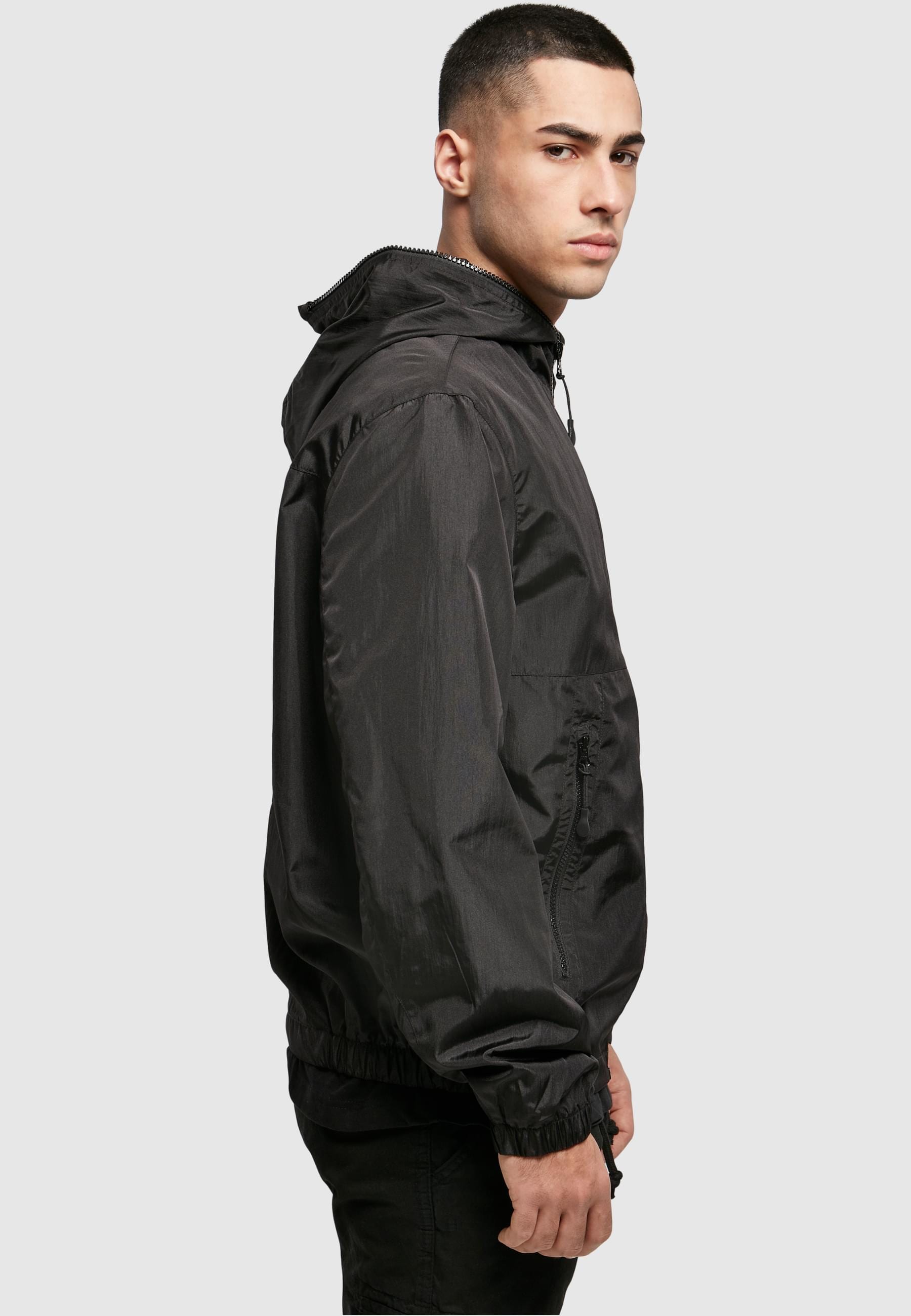 URBAN CLASSICS Anorak »Urban Classics Herren Full Zip Nylon Crepe Jacket«, (1 St.), mit Kapuze