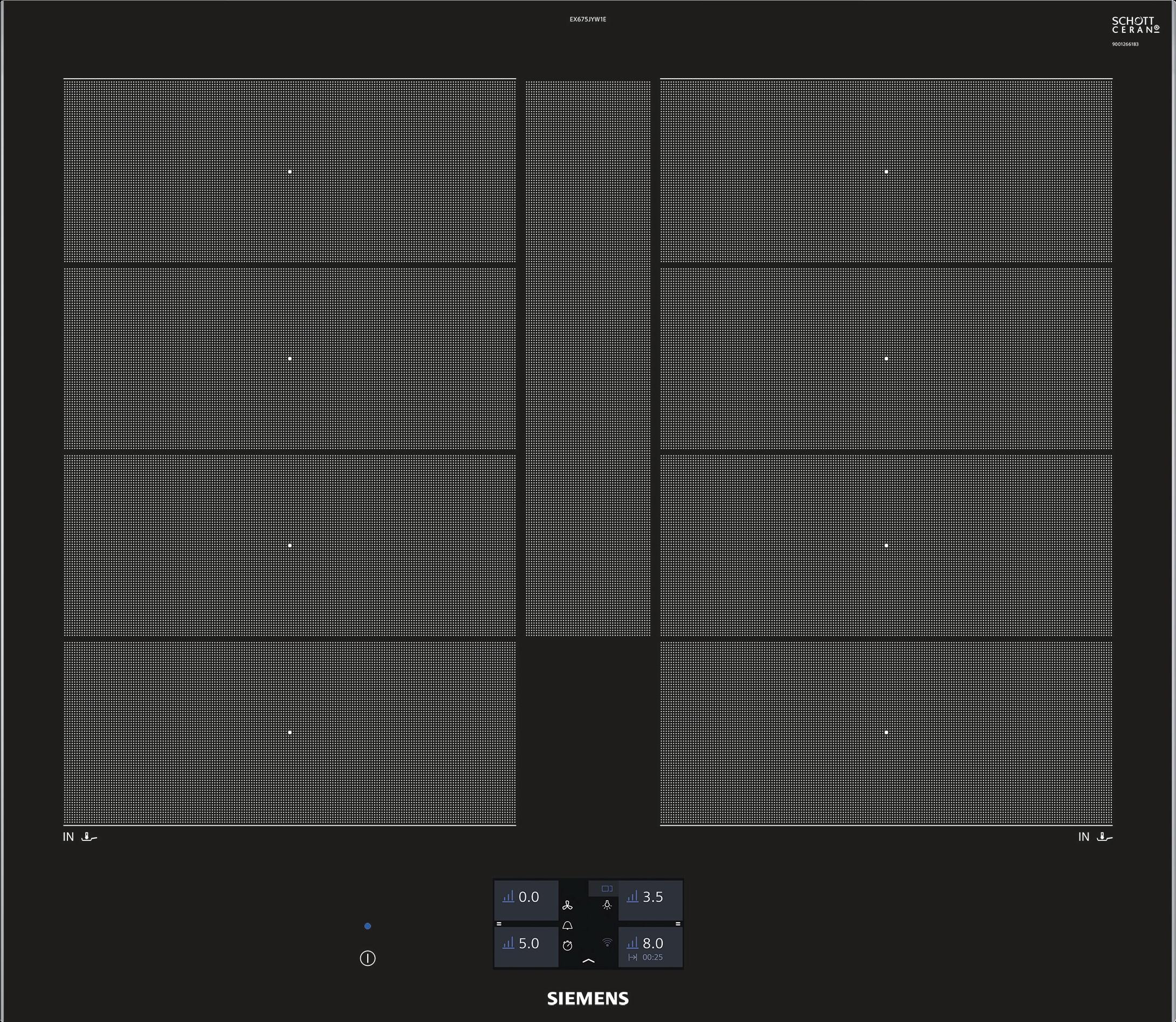 SIEMENS Flex-Induktions-Kochfeld von SCHOTT CERAN®, EX675JYW1E, mit cookConnect-System