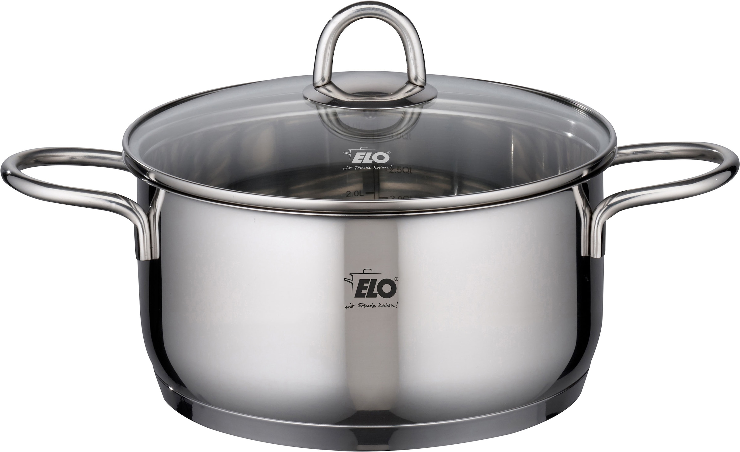 Elo Topf-Set »Rubin« Set, Bratentopf 20cm, Fleischtopf 16/20cm, Kasserolle 16cm, Gemüsetopf24 cm, 9 Stk. tlg. Edelstahl 18/10