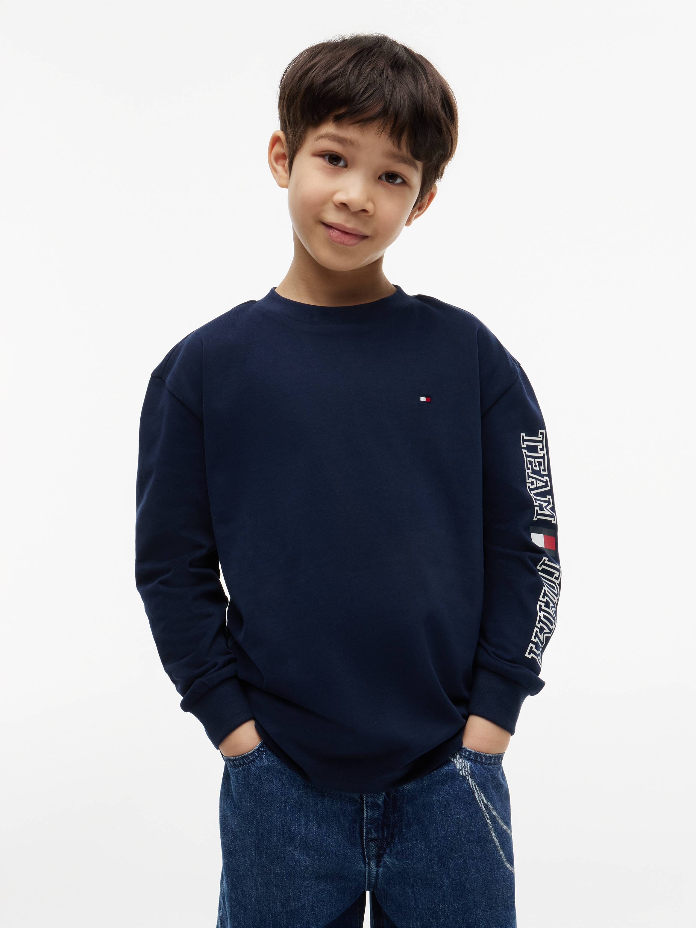 Tommy Hilfiger Langarmshirt Regular Fit, Kinder bis 16 Jahre, Druck auf einem Arm