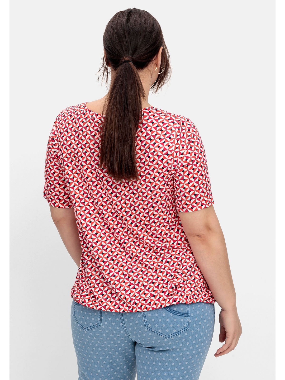 Sheego T-Shirt BAUR »Große mit Größen«, Muster | Saumgummi bestellen und grafischem