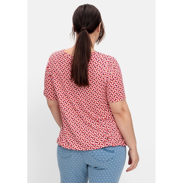Sheego T-Shirt »Große Größen«, mit grafischem Muster und Saumgummi  bestellen | BAUR