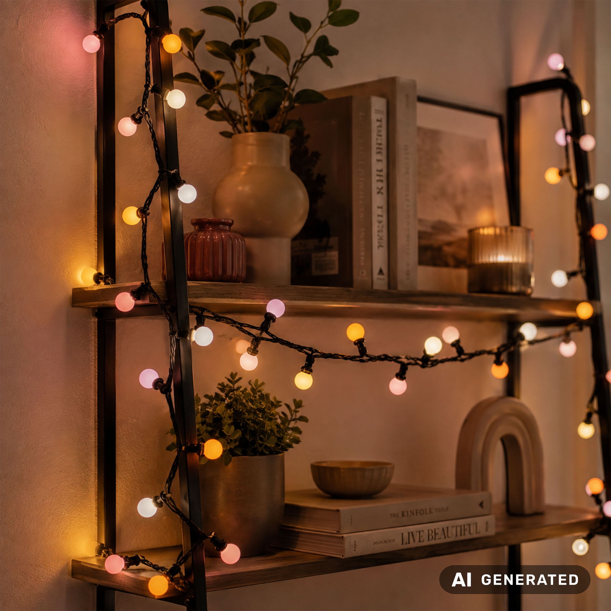 OTTO home LED-Lichterkette »Clusterlichterkette mit Kugel LEDs, 3/6/2/18/24 m Länge, bunt, 11 Modi« warmweiß & bunt, Timer, Memory Funktion, IP44, Indoor, Outdoor, Garten