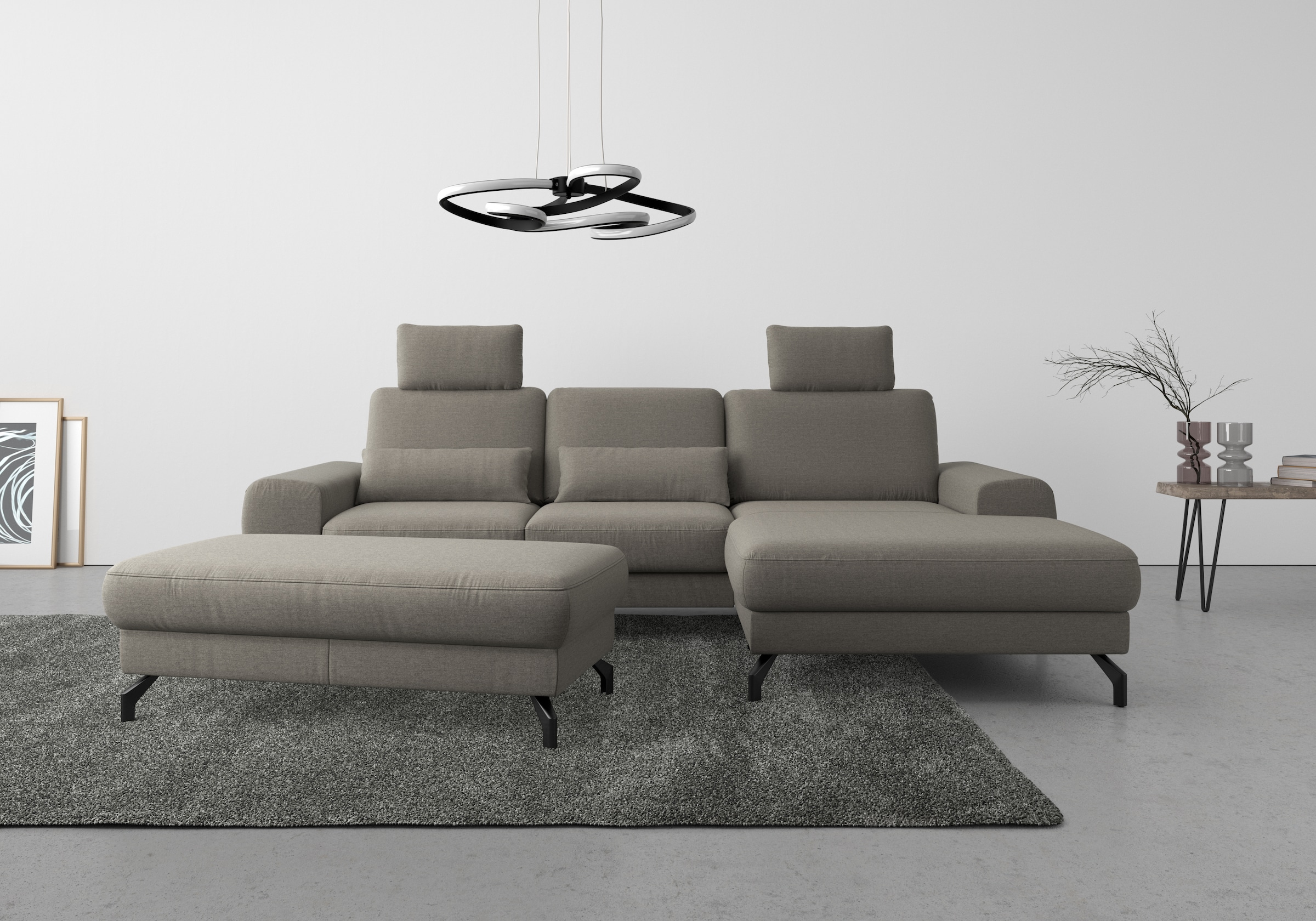 sit&more Ecksofa "Cinturo L-Form" inklusive Sitztiefenverstellung und Federkern, Sitzhöhe 45 cm