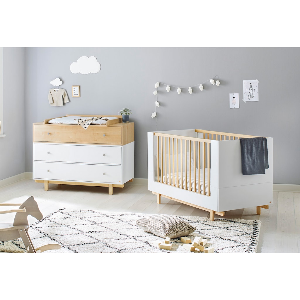 Pinolino® Babymöbel-Set »Boks«, (Spar-Set, 2 St., Kinderbett, Wickelkommode)