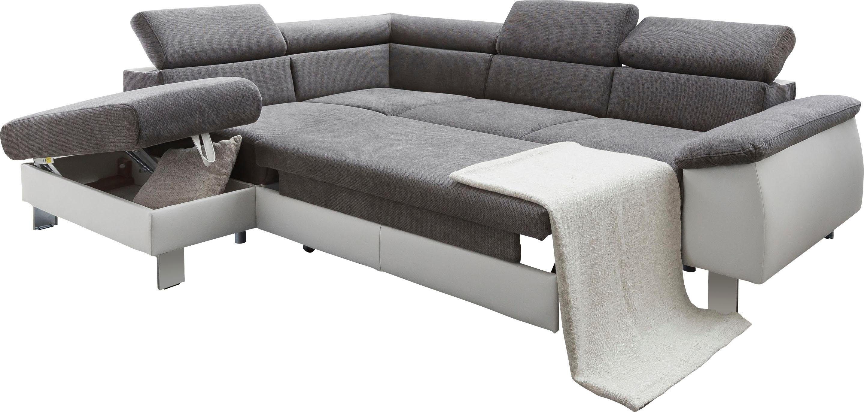 Thumbnail - COTTA Ecksofa "Komaris L-Form mit Kopfteilverstellung", wahlweise mit Bettfunktion, Bettkasten & Beleuchtung