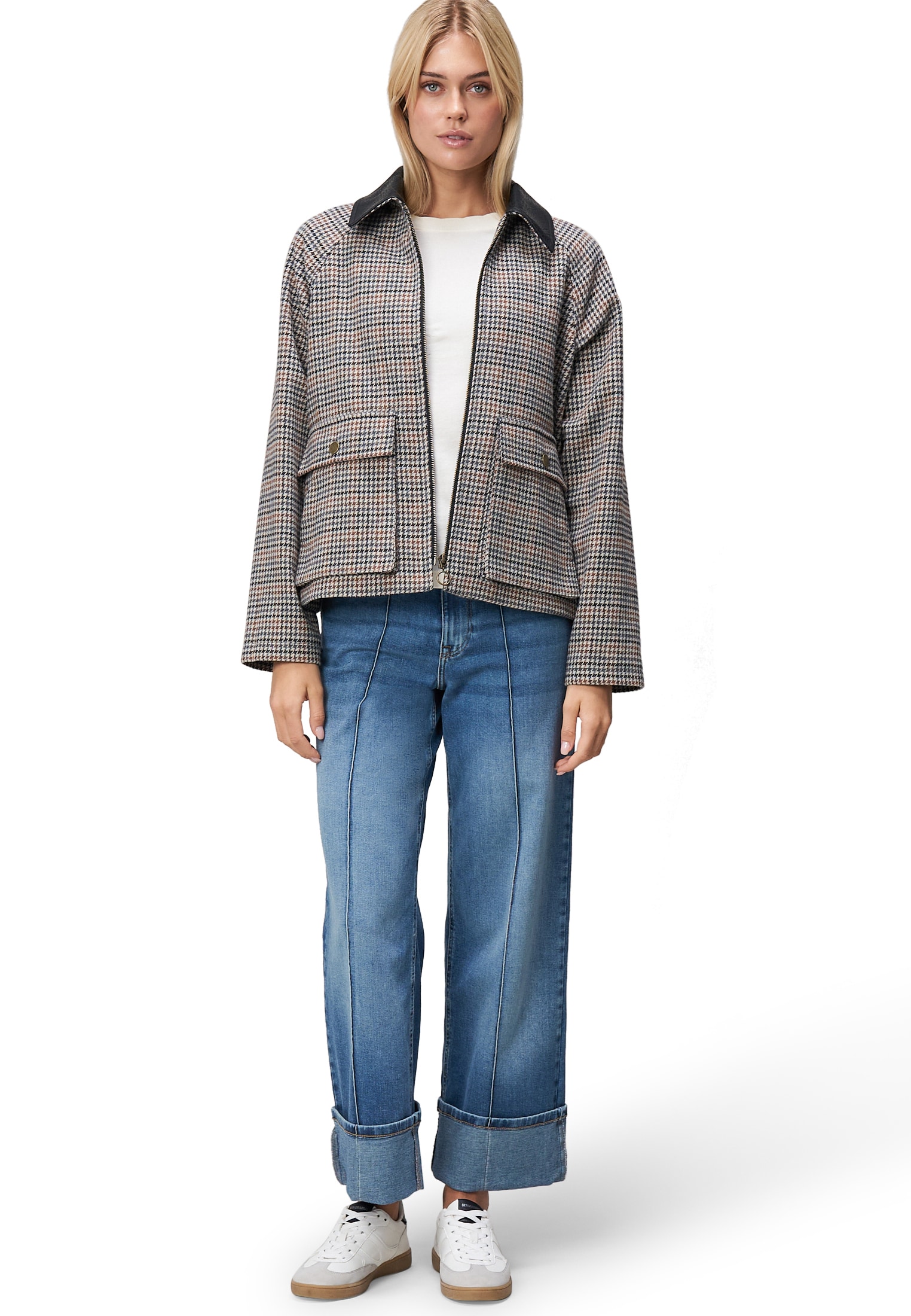 Zero Slim-fit-Jeans »zero Damen Jeans weites Bein mit Umschlag 28 Inch«