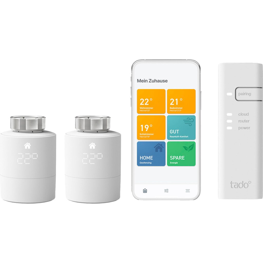 Tado Heizkörperthermostat »Starter Kit mit 2 Smarten Heizkörper-Thermostaten V3+«