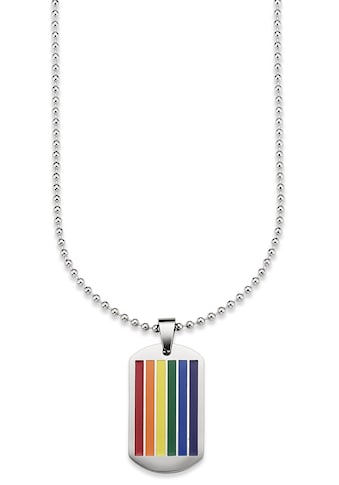 Kette mit Anhänger »Schmuck Geschenk, Halskette Regenbogen Dog Tag, Kugelkette«