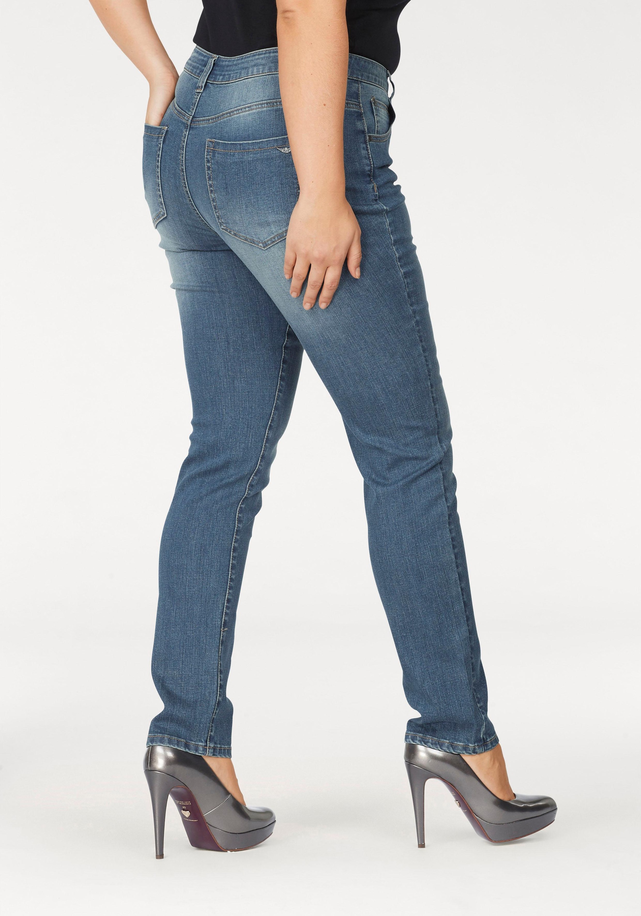 Arizona Slim-fit-Jeans "Curve-Collection" hohe Leibhöhe, Five-Pocket-Design günstig online kaufen