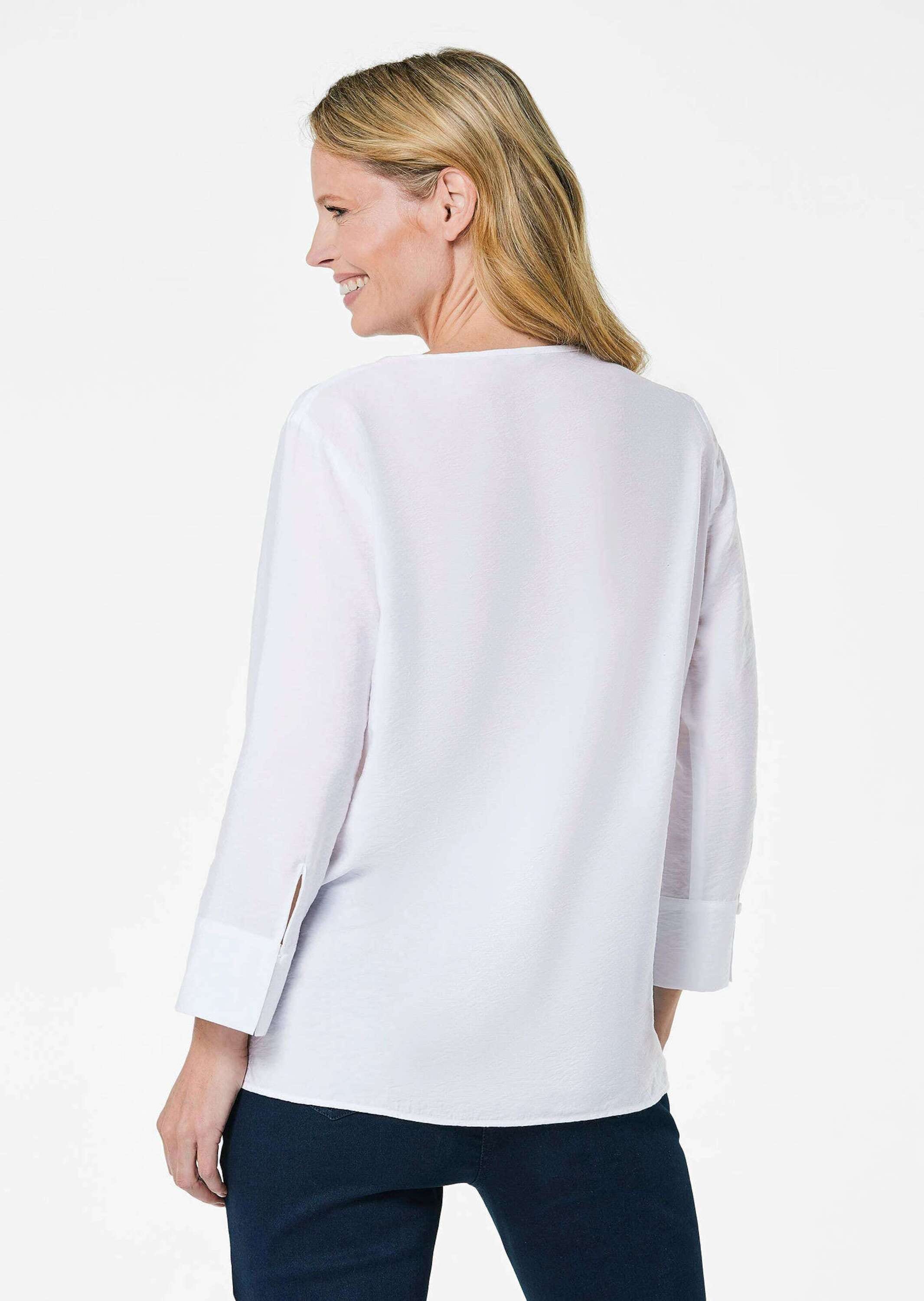 GOLDNER Schlupfbluse »Rundhalsbluse Rundhalsbluse aus strukturiertem Viskosemix«