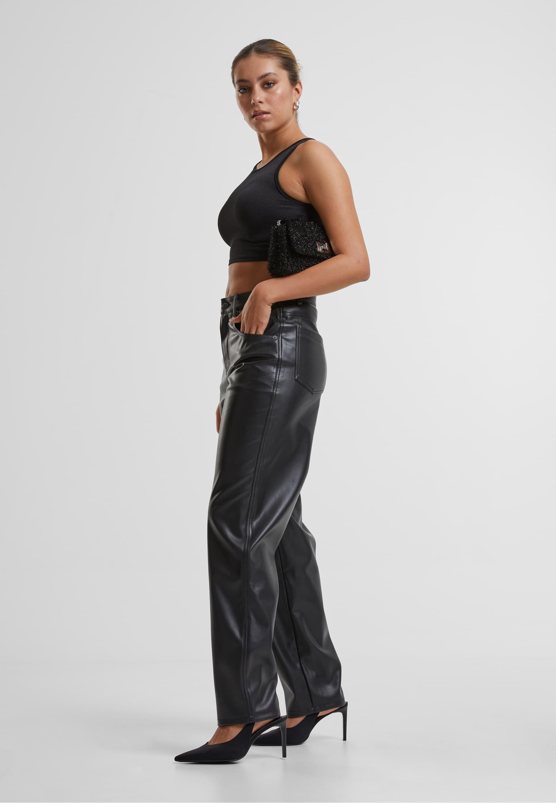 URBAN CLASSICS Muskelshirt »Urban Classics Ladies Glitter Cropped Top«, (1 tlg.)