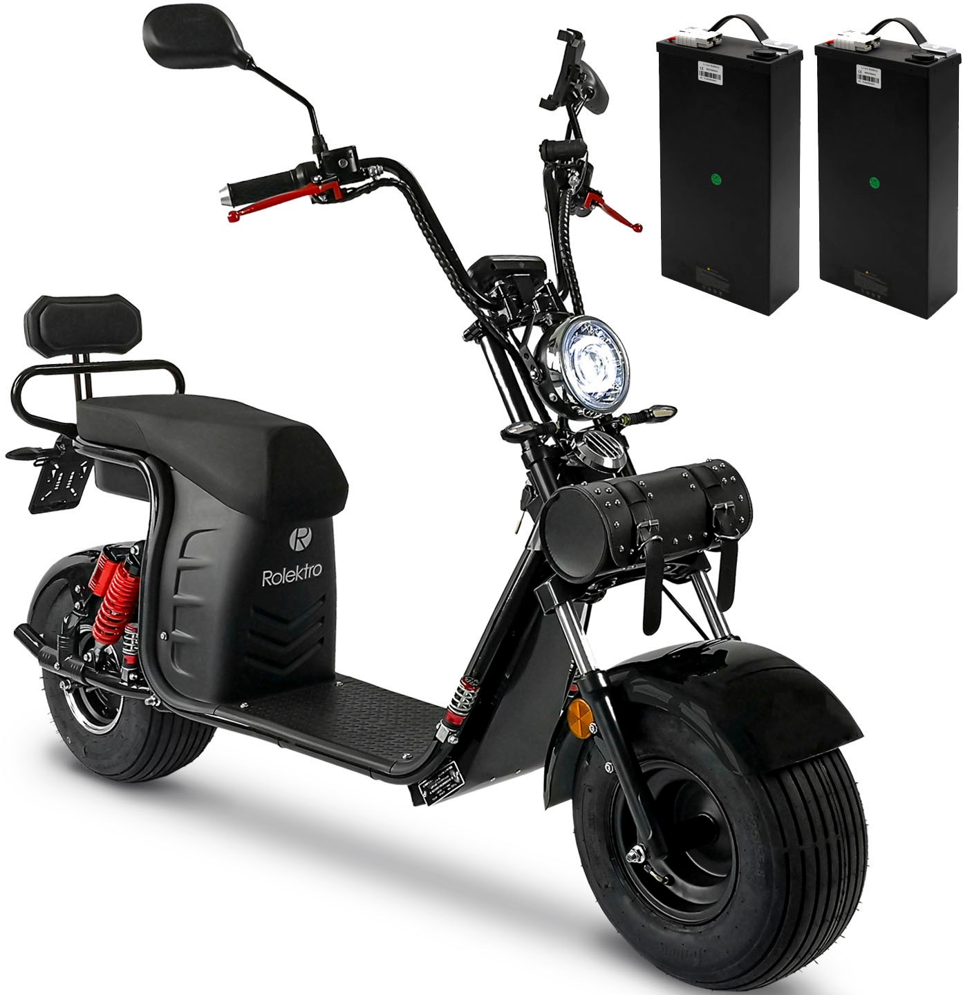 E-Motorroller 1500 Lithium, auf Rolektro | Rechnung 60V-20Ah »E-Cruiser 45 Schwarz, Akku, 2x Watt« BAUR