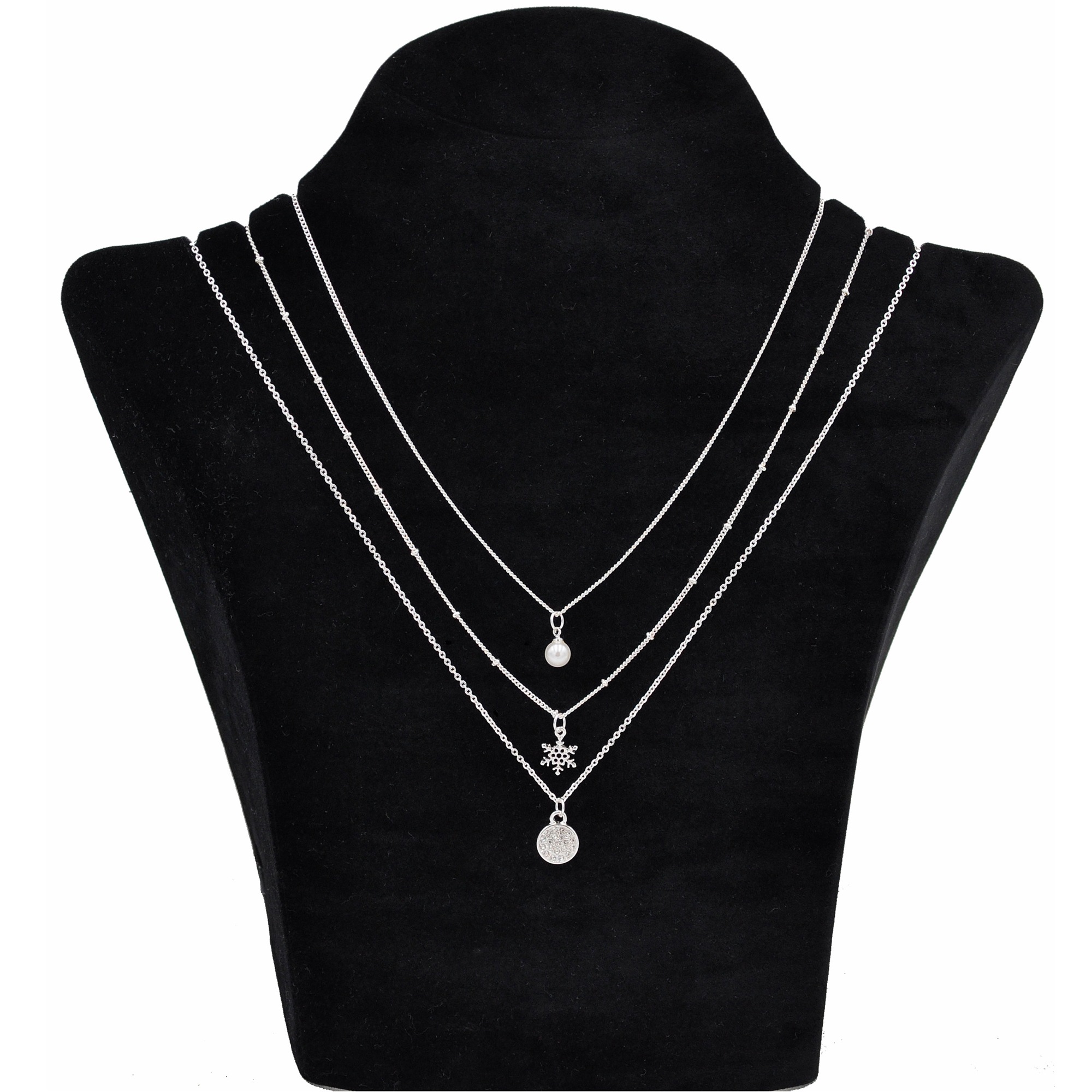 Steuer Set Metal Necklace White 58cm 3
