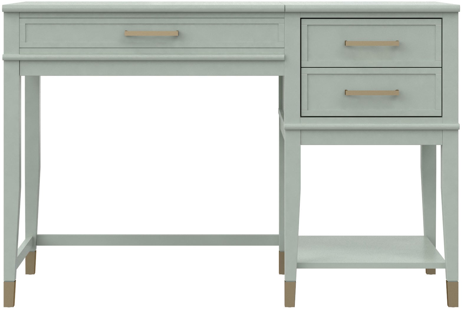 Dorel Home Schreibtisch "Westerleigh" 1 Stk. tlg. höhenverstellbar, mit 2 Schublade, Beine Massivholz, Griffe aus Metall