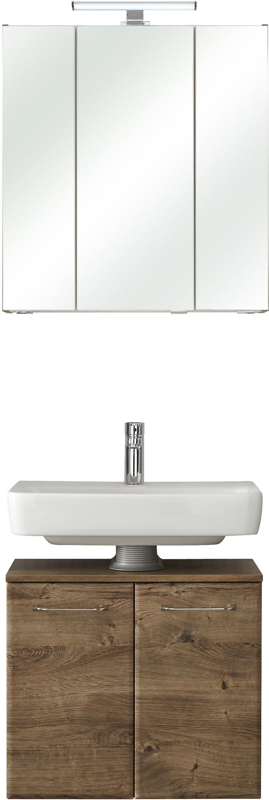 Thumbnail - Saphir Badmöbel-Set "Quickset 2-teilig, Waschbeckenunterschrank und LED-Spiegelschrank" Set