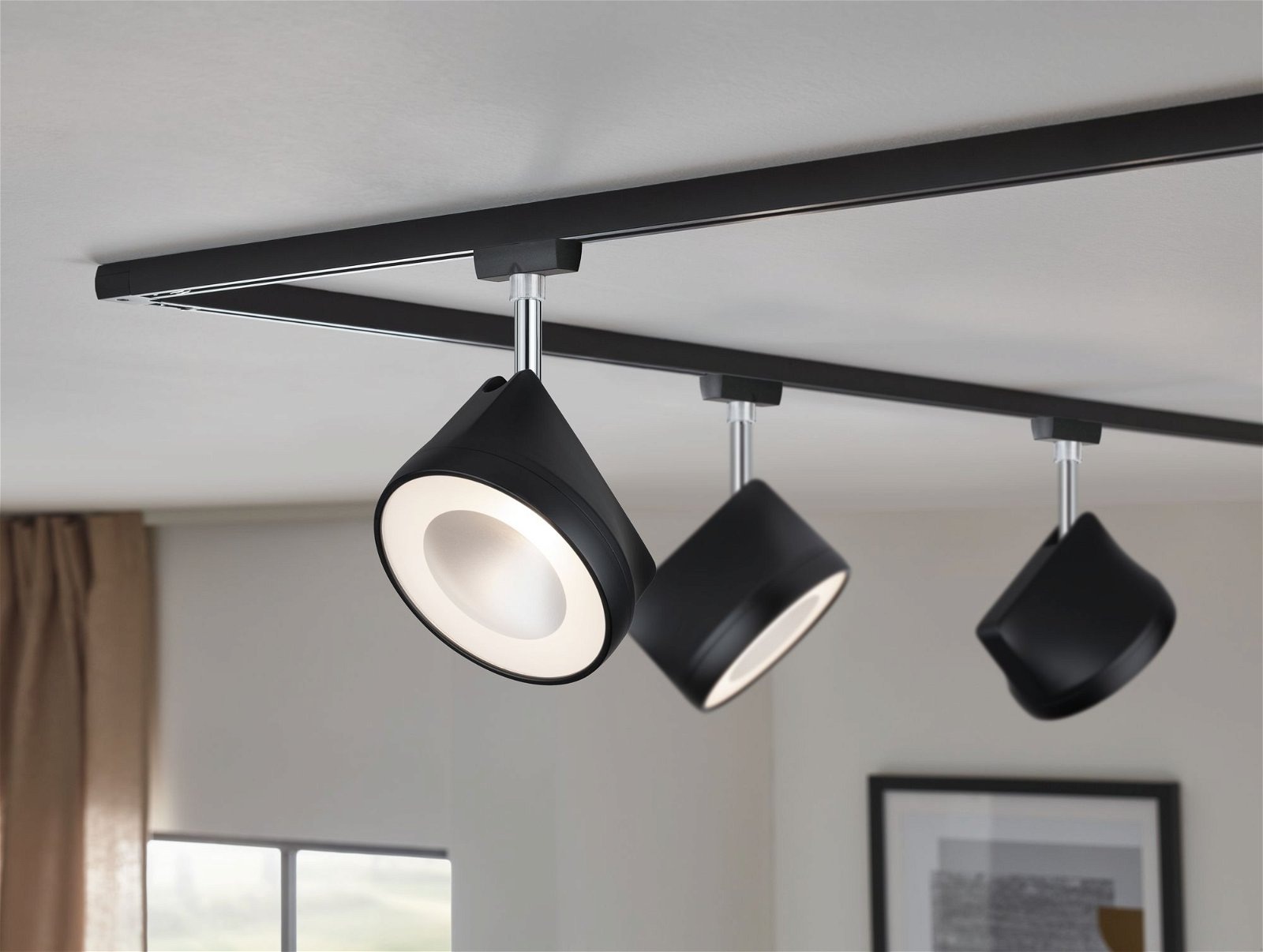 Paulmann Schienensystem-Leuchten »URail Schienenspot Arena 800lm 14W 2700K 230V Schwarz matt, Chrom«, Einzelspot, dimmbar