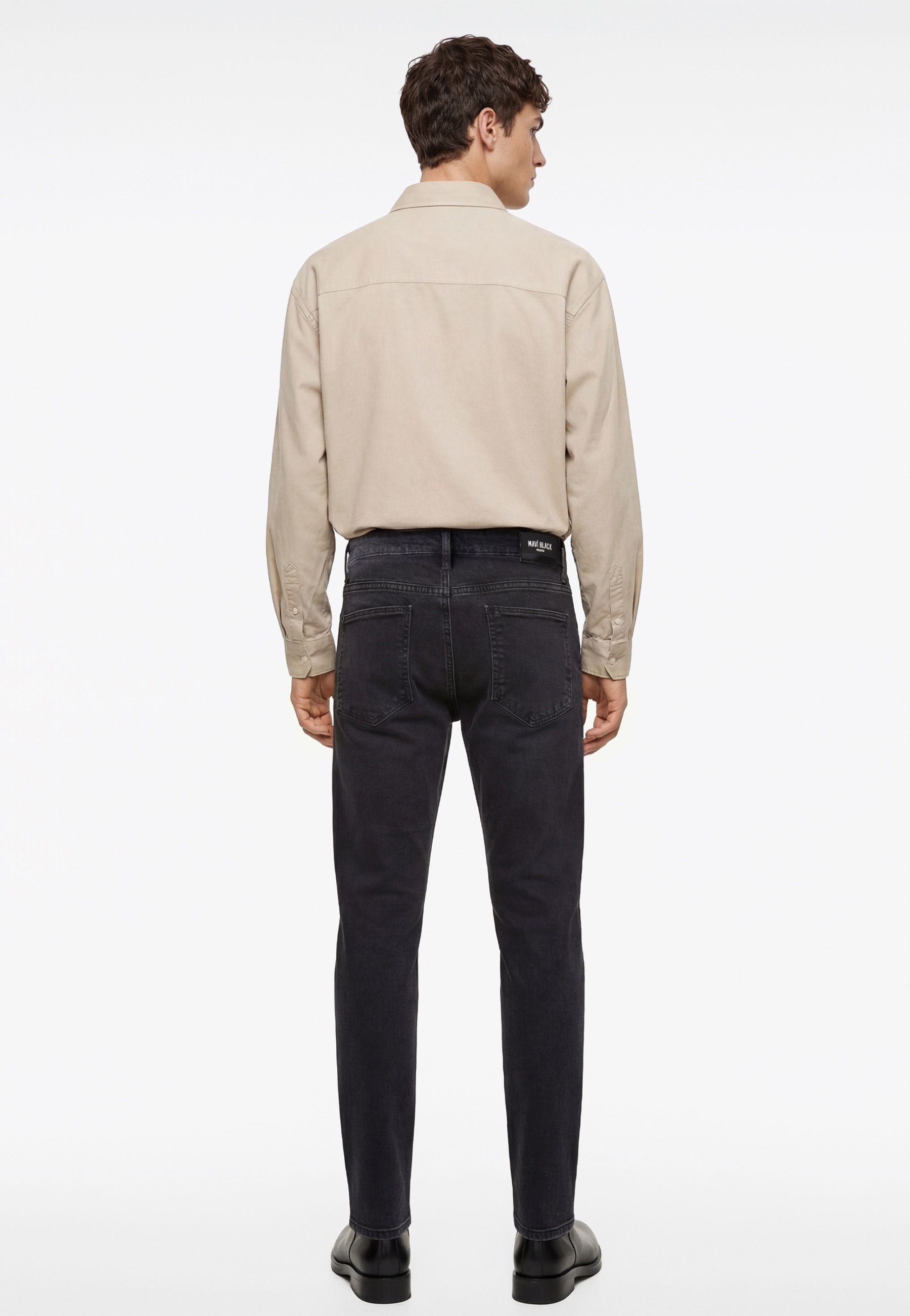Tapered-fit-Jeans MAVI "MILAN", Herren, Gr. 31, Länge 33, iron grau mavi schwarz, 57% Bio-Baumwolle, 42% Baumwolle, 1% Elastan, normal, Jeans, Slim Tapered Leg Pants 3