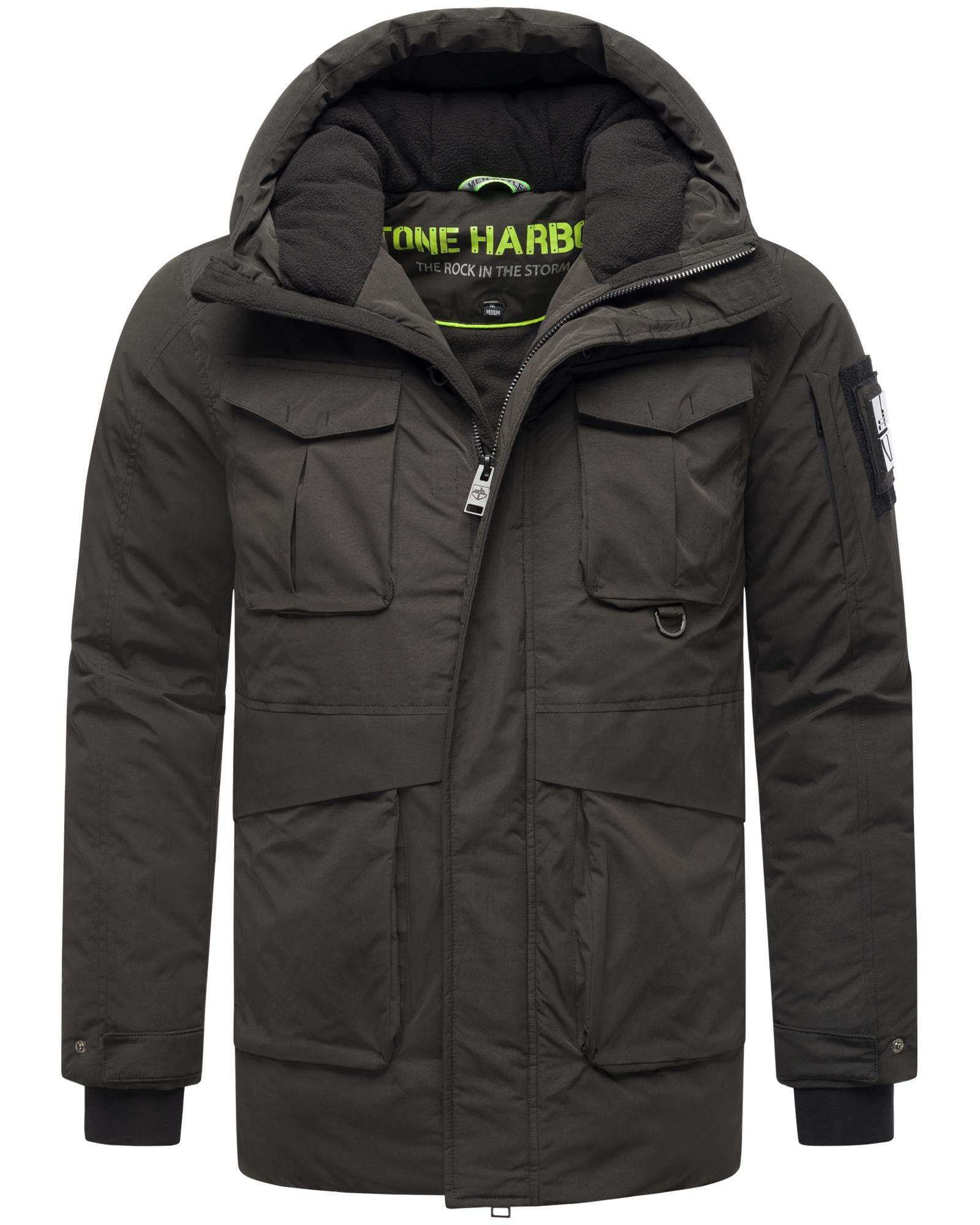 Stone Harbour Winterjacke "Edriik XX", mit Kapuze, Warm gefütterte kurze Herren Jacke für den Winter