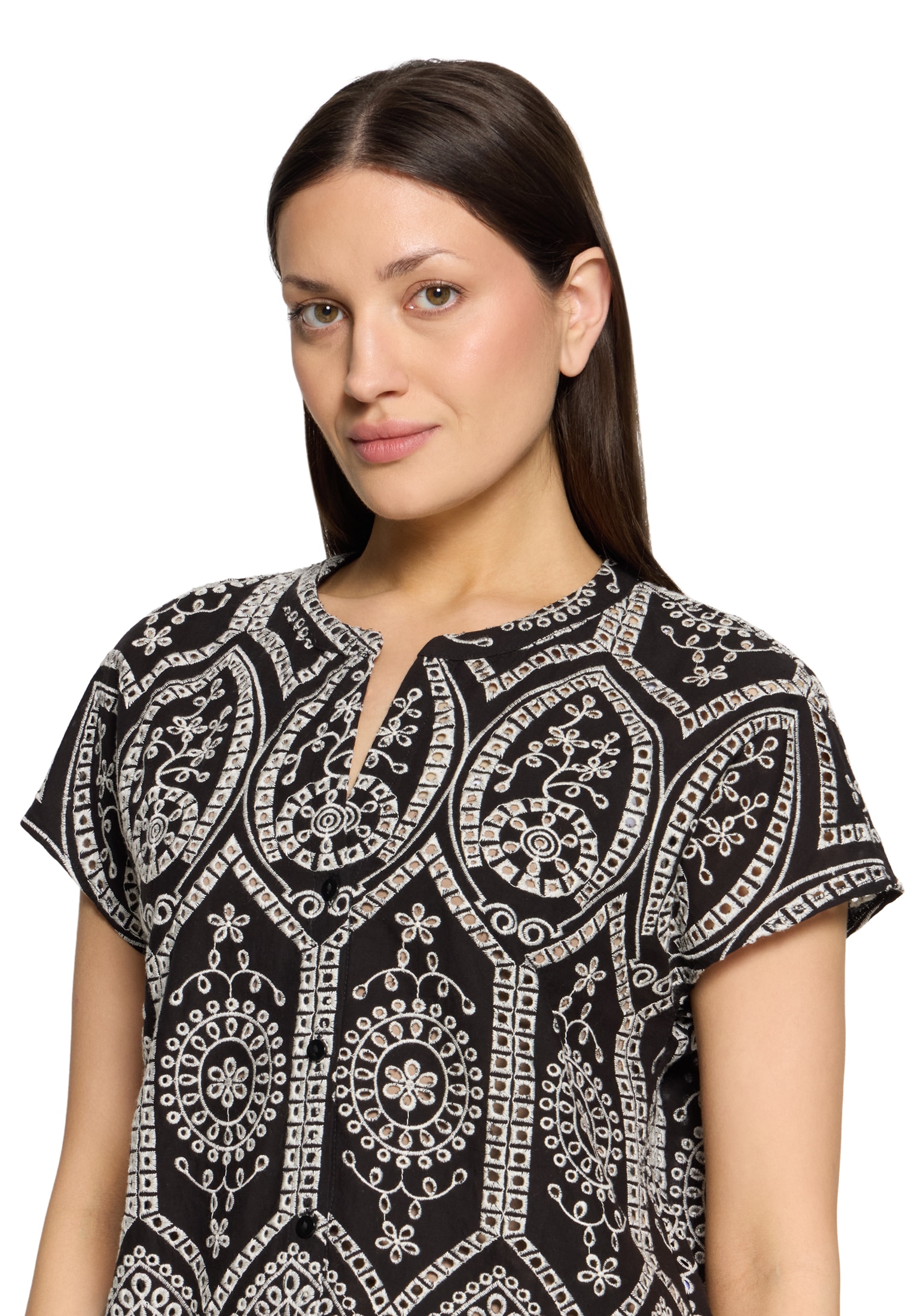 Betty&Co Hemdbluse »Damen mit Stickerei«
