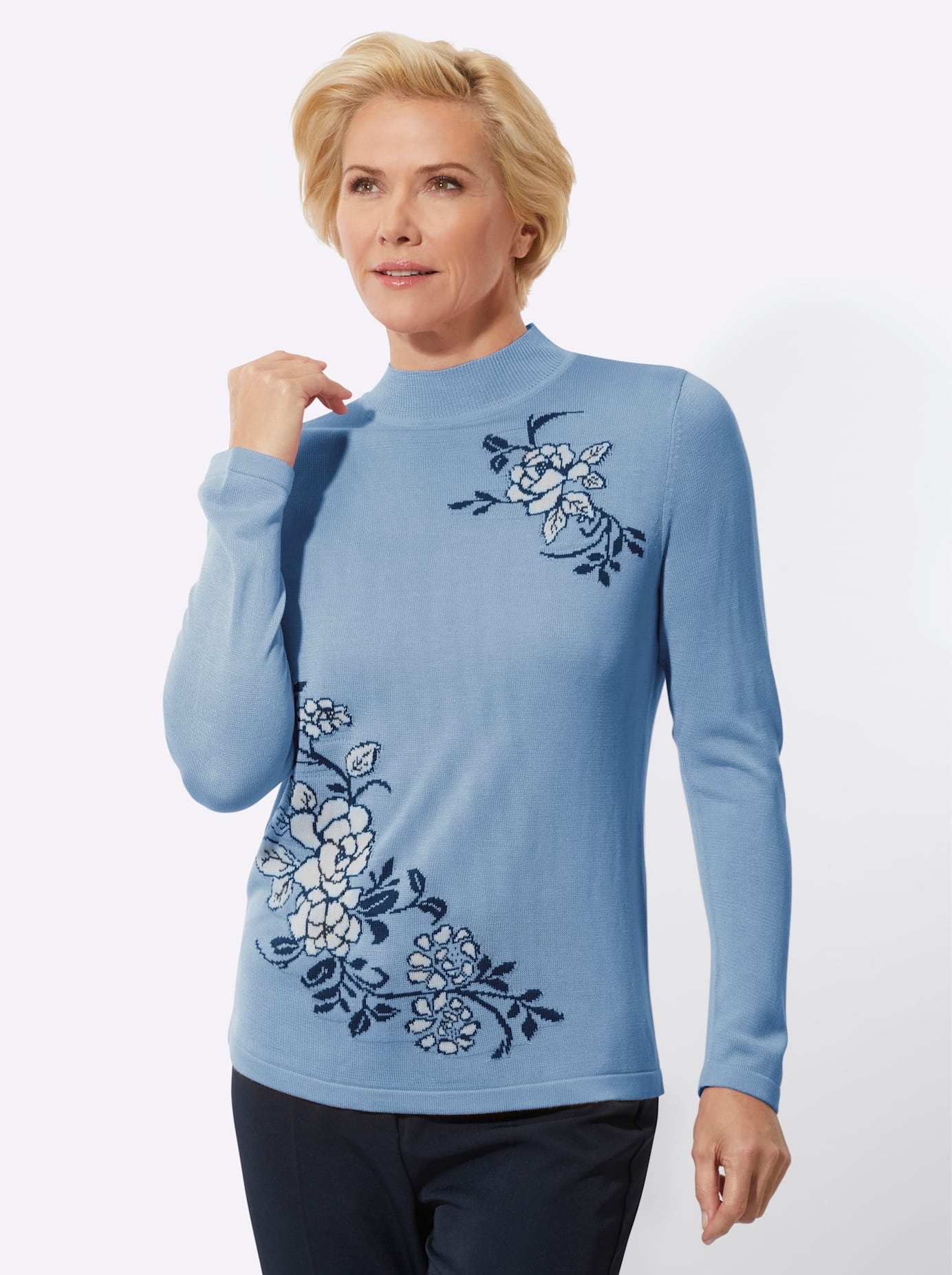 Witt Strickpullover Stehkragen-Pullover Langarm Jacquard, Jersey günstig online kaufen