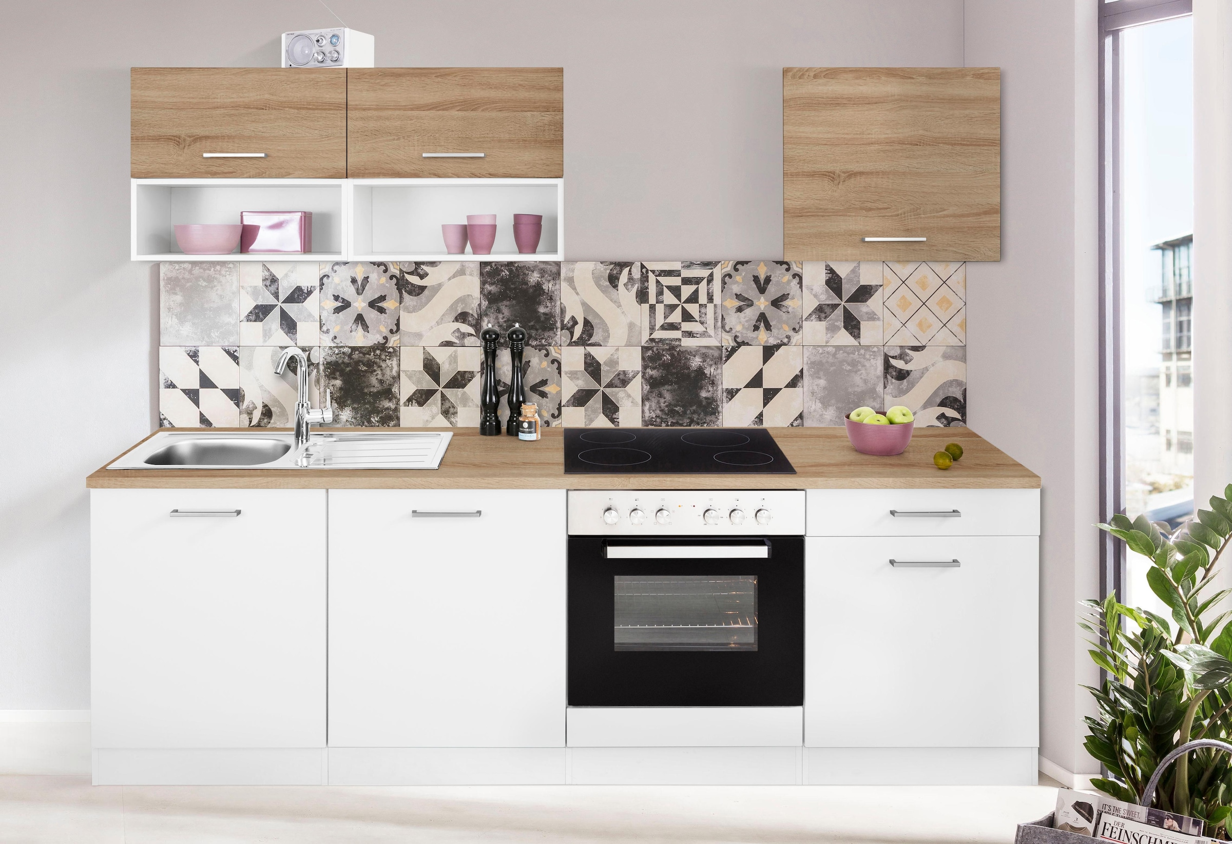 HELD MÖBEL Küchenzeile »Visby«, ohne E-Geräte, Breite 240 cm für  Geschirrspülmaschine kaufen | BAUR