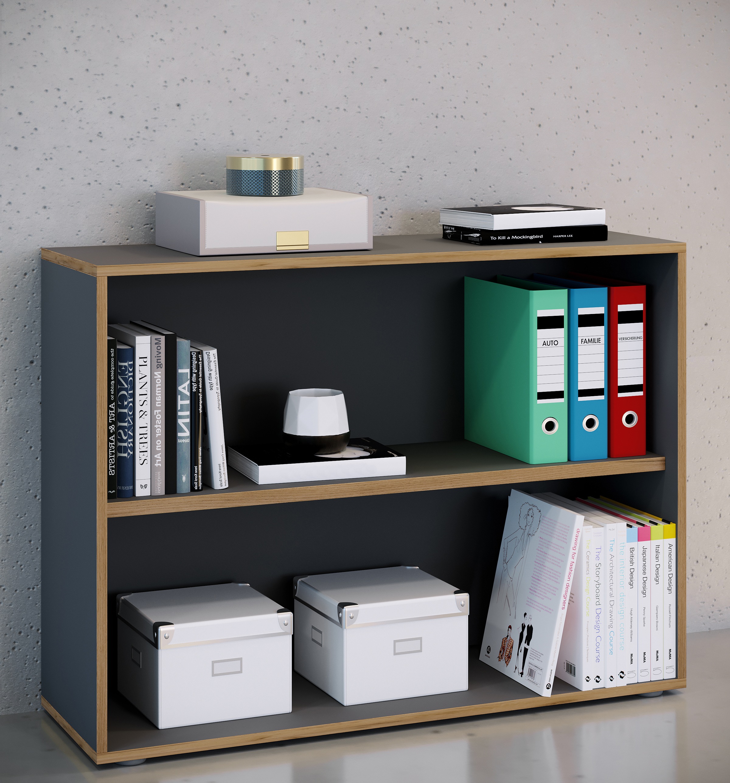 VCM Bücherregal »Holz Büro Regal Bücher Ordner Aktenregal Salia 2f«