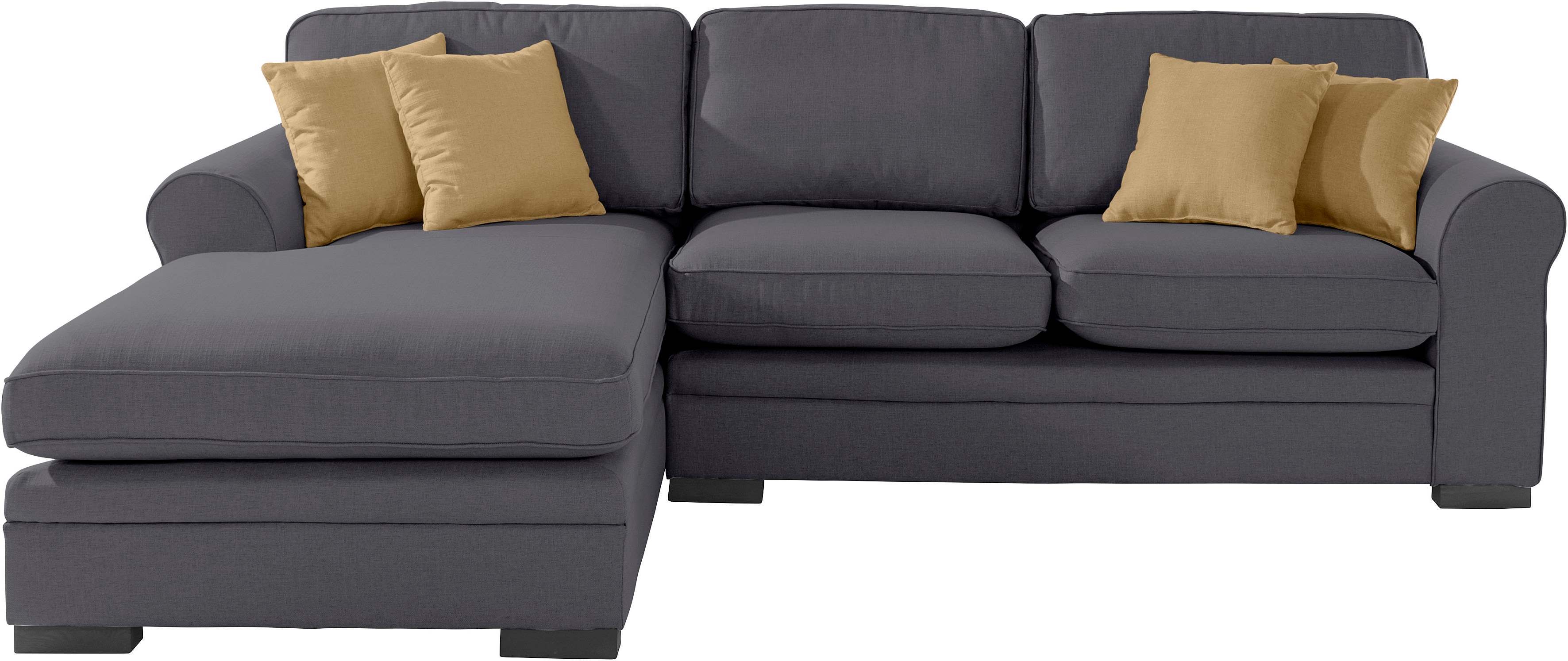 Home affaire Ecksofa "Broughton L-Form" weicher Sitzkomfort, incl. 4 Zierkissen, Keder