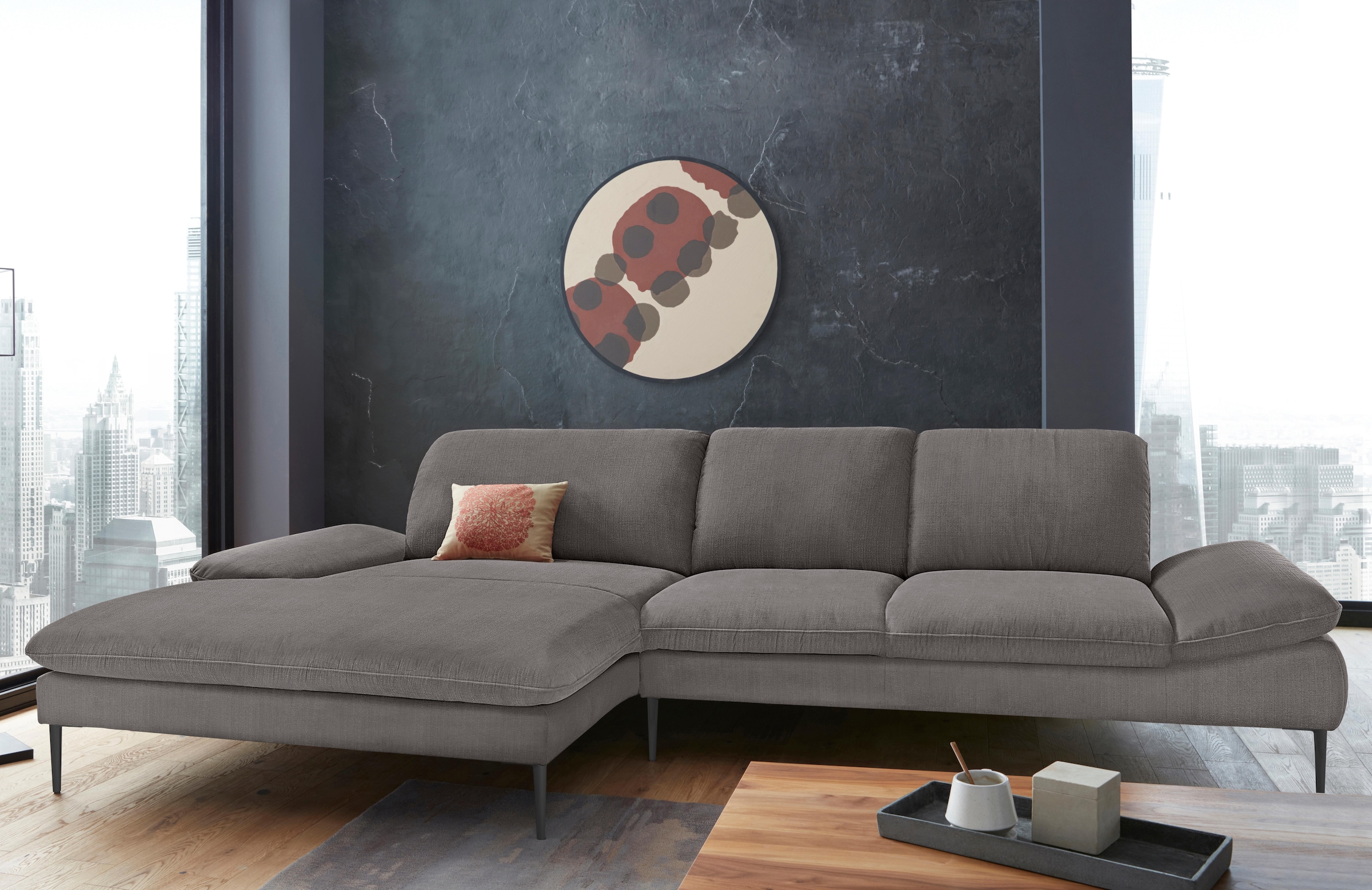 W.SCHILLIG Ecksofa "enjoy&MORE, Designsofa, bequem, zeitlos und elegant, L-Form" Sitztiefenverstellung, Füße schwarz pulverbeschichtet, Breite 340 cm