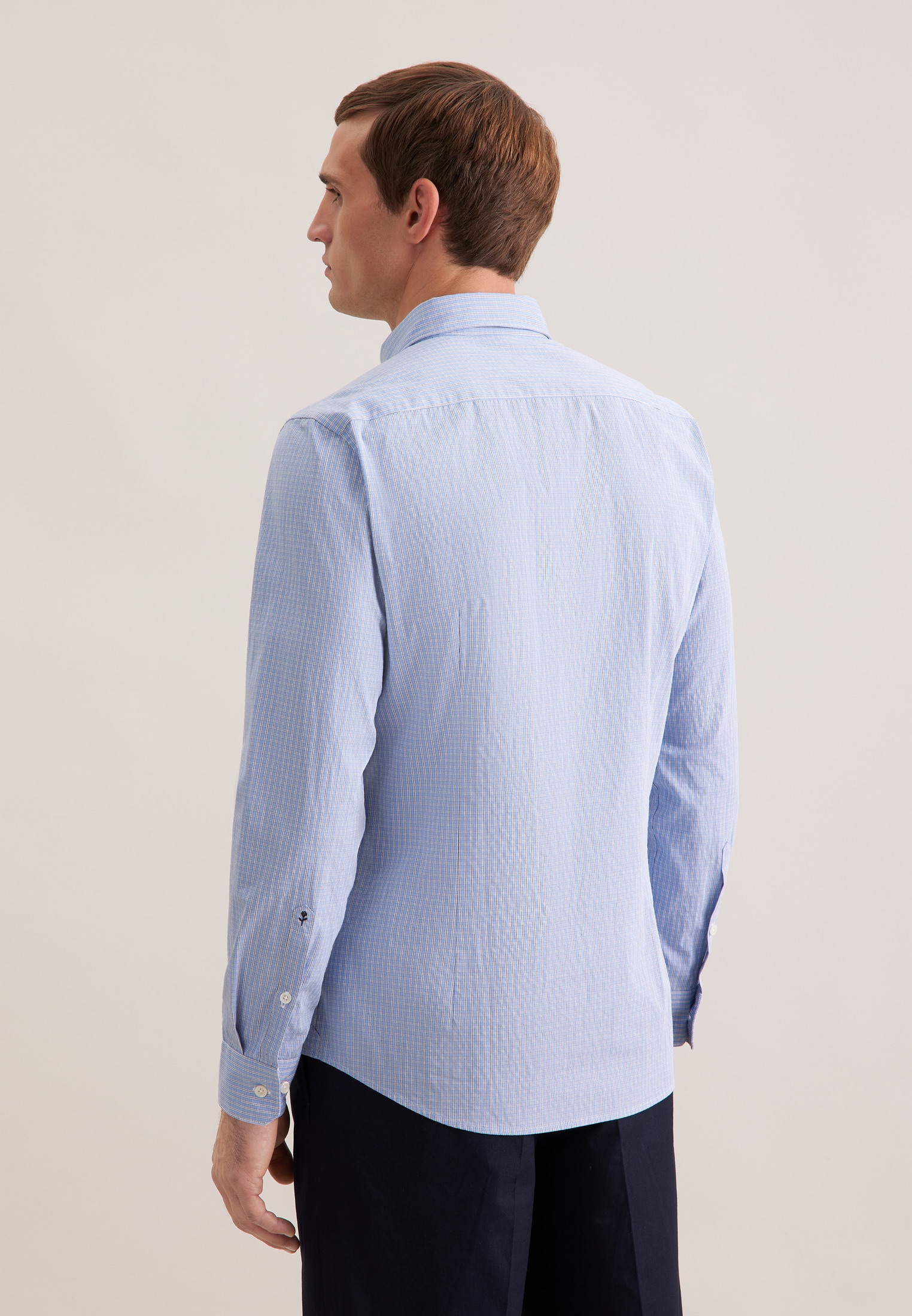 seidensticker Businesshemd Slim 1/1 Button-Down-Kragen Karo